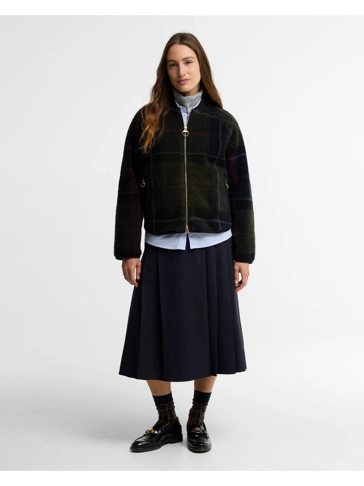 BARBOUR Giubbino Donna KIRKLEES FLEECE SHADOW CLA - LFL0090 TN43