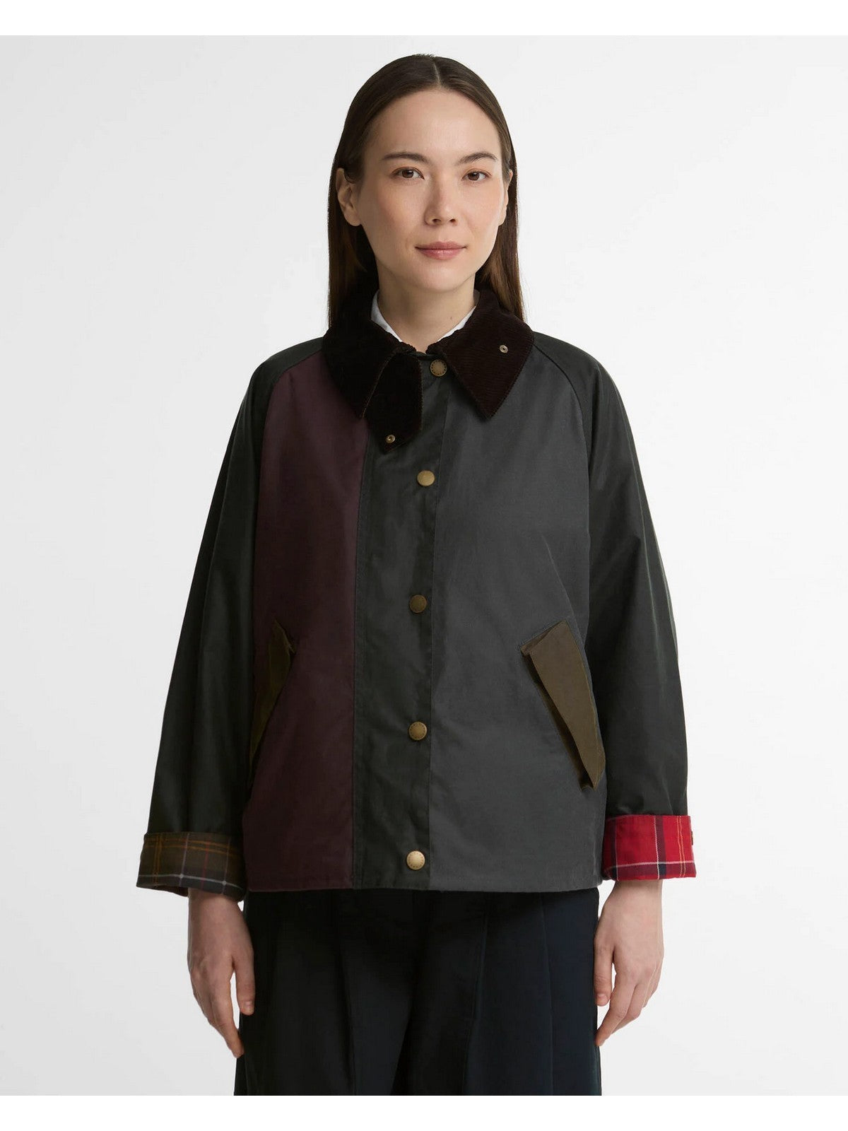 BARBOUR Giubbino Donna PATCHWORK TRANSPORT WAX J SAGE/BEECH - LWX1561 SG51