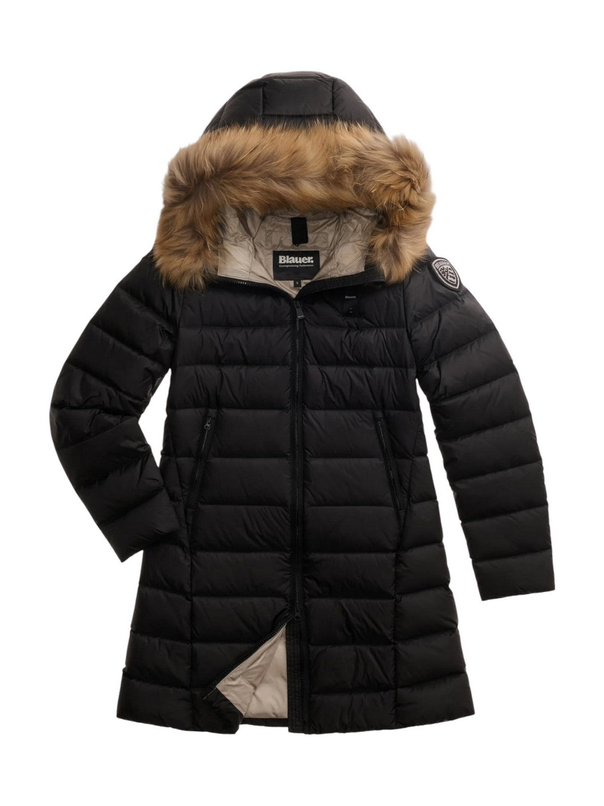 BLAUER Piumino Donna KRISTIN NERO interno BEIGE 301 - 26WBLDK03040 006047 999EI