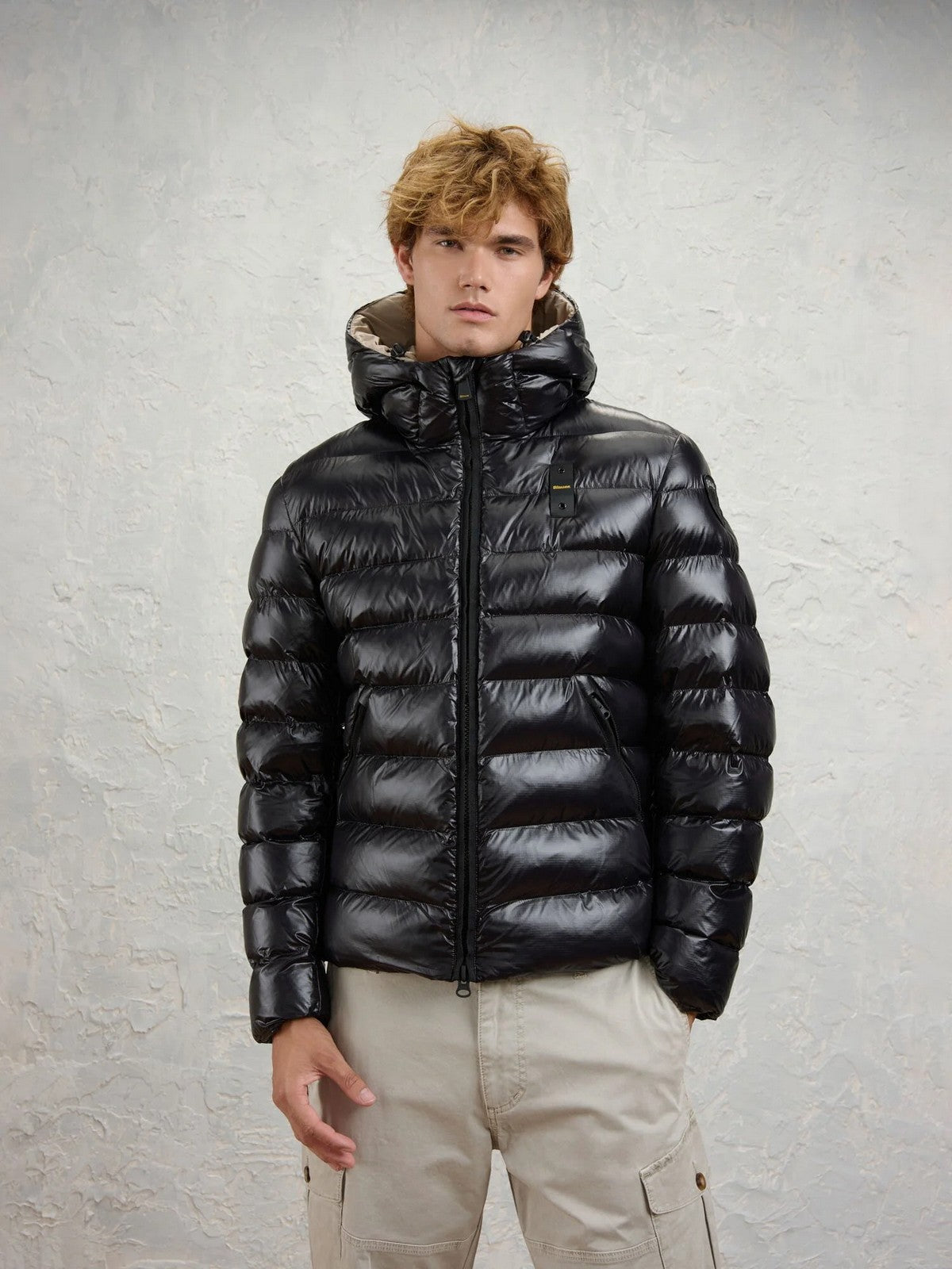 BLAUER Piumino Uomo ADAMS NERO interno BEIGE 301 - 26WBLUC02054 005958 999EI
