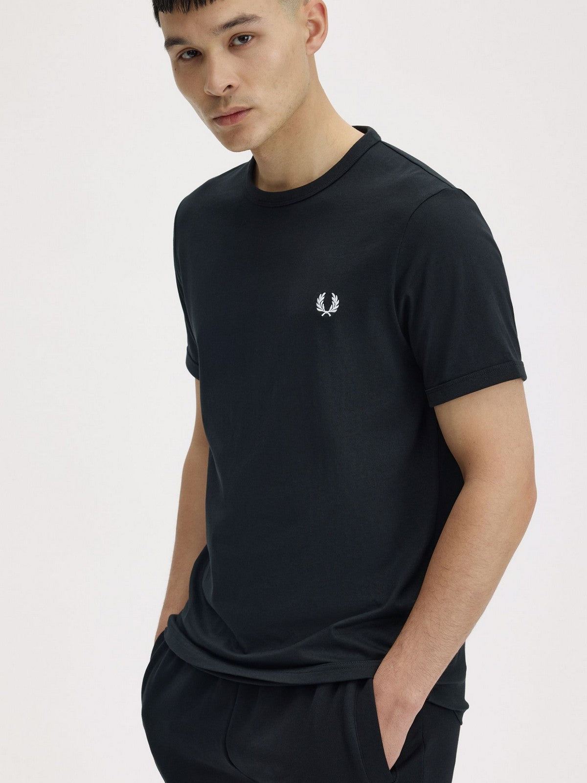 FRED PERRY T-shirt Uomo FP RINGER T-SHIRT FP-M3519 102 BLACK