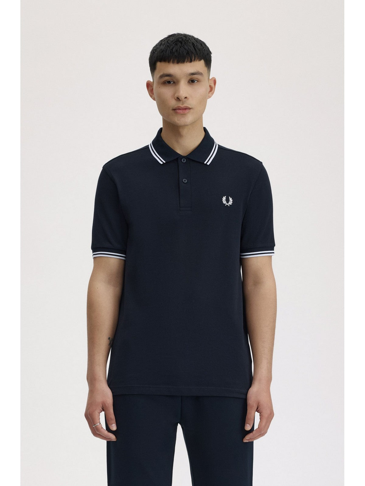 FRED PERRY Polo Uomo FP TWIN TIPPED FRED PERRY SHIRT FP-M3600P 238 NAVY/WHITE gioboutiqueweb