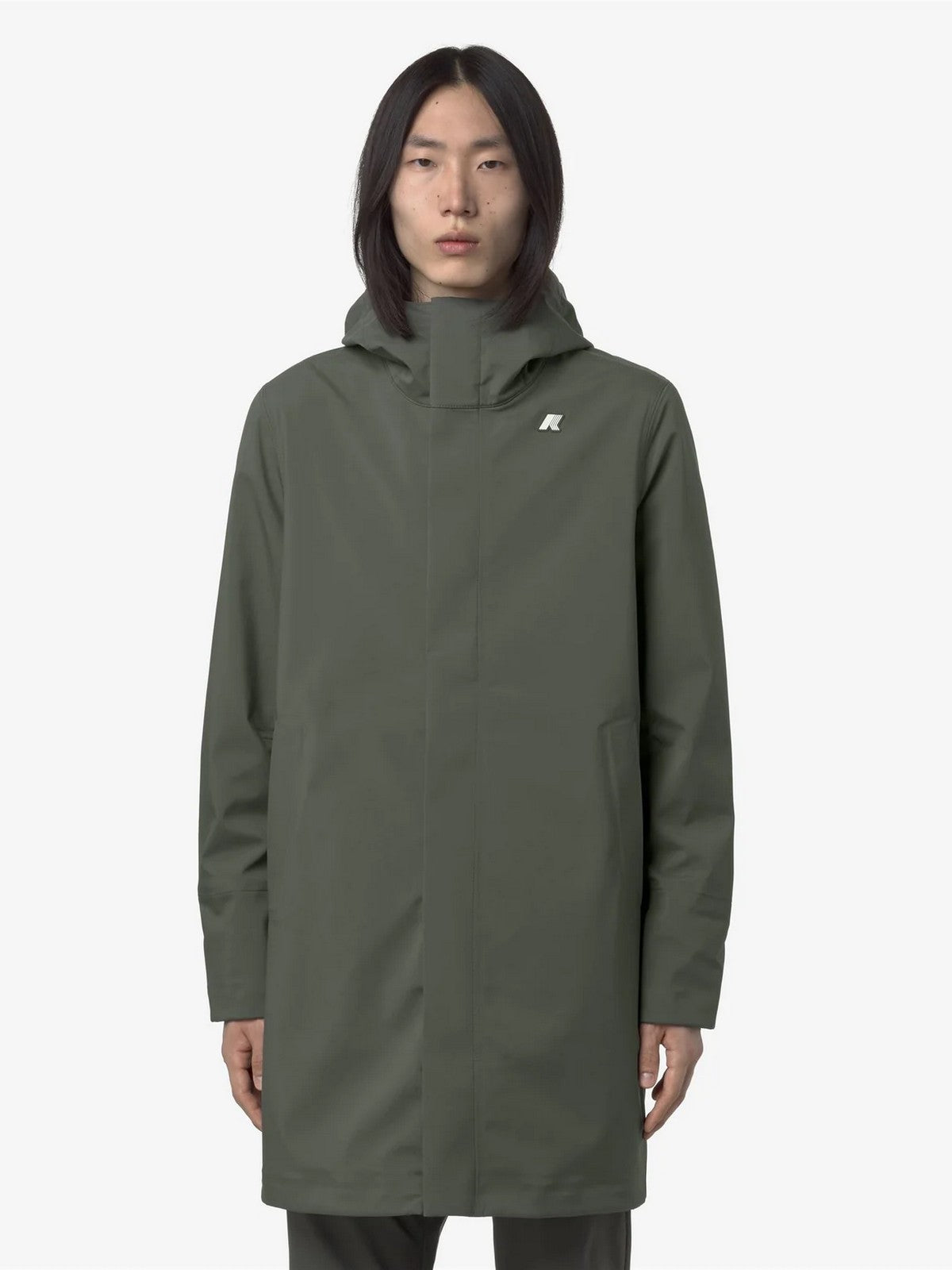 K-WAY Giubbino Uomo Thomas bonded K7126WW AF0 GREEN BLACKISH - BL