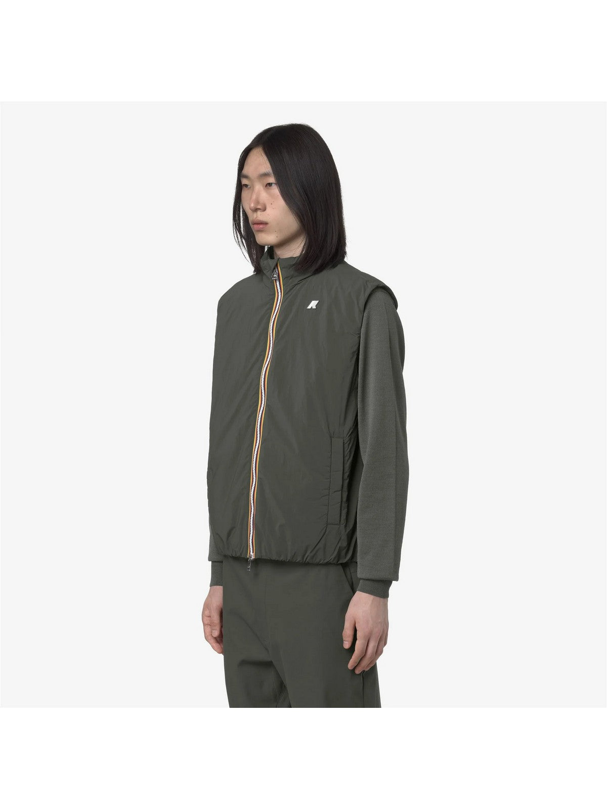 K-WAY Gilet Uomo VALEN PLAIN WARM GREEN BLACKISH - K2136BW WMR