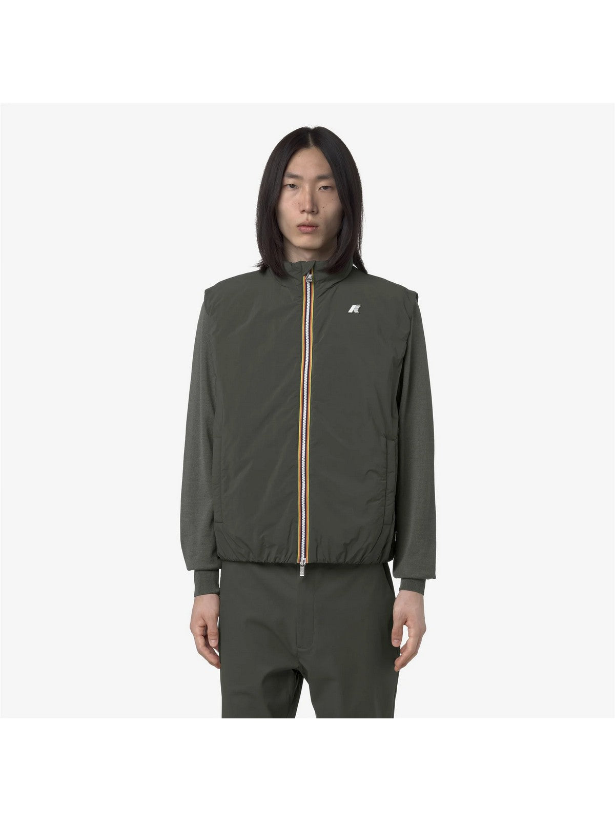 K-WAY Gilet Uomo VALEN PLAIN WARM GREEN BLACKISH - K2136BW WMR