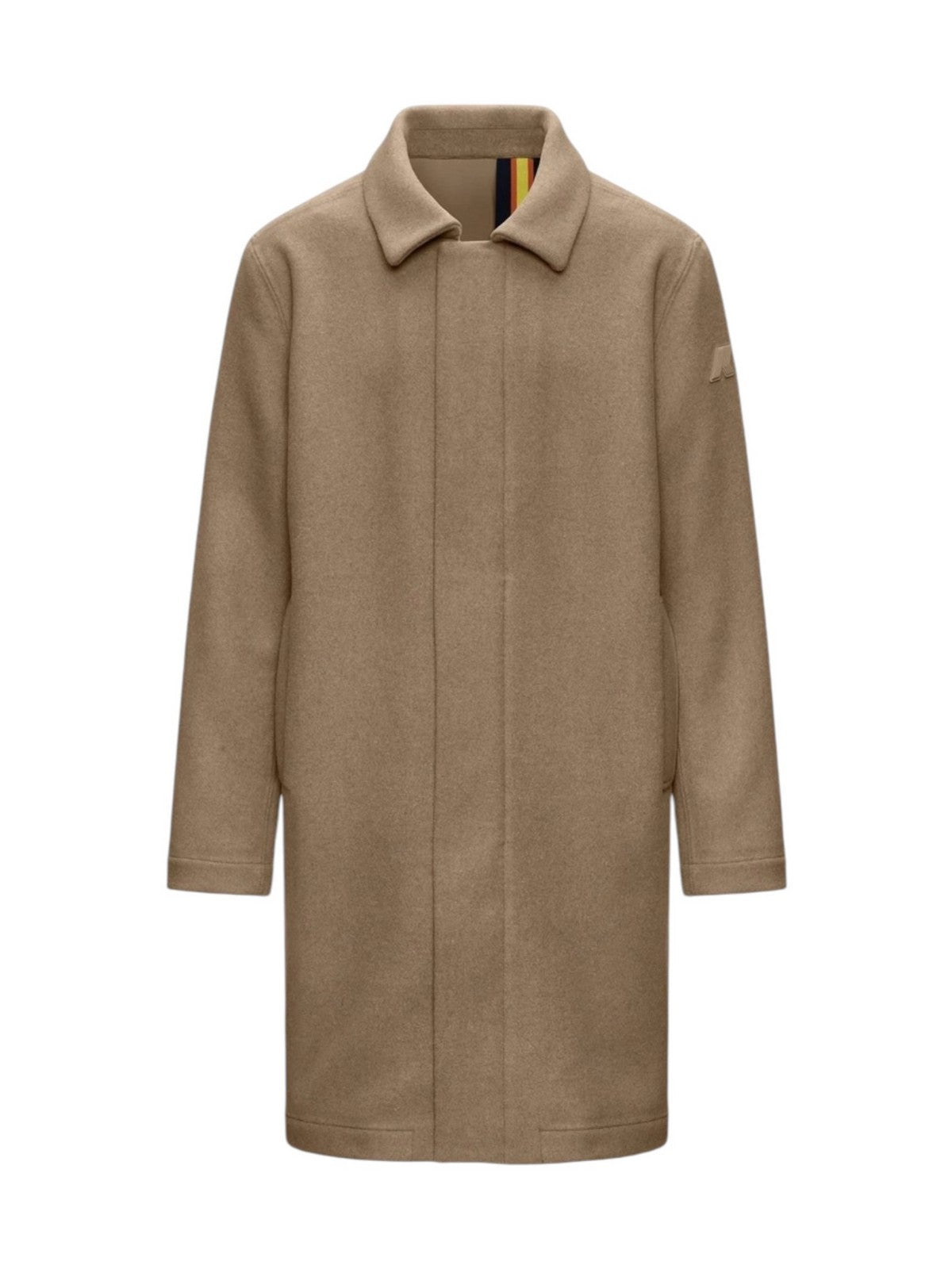 K-WAY Cappotto Uomo POIROL WOOL NYLON Beige Khaki - Blue D - K3151GW DB6