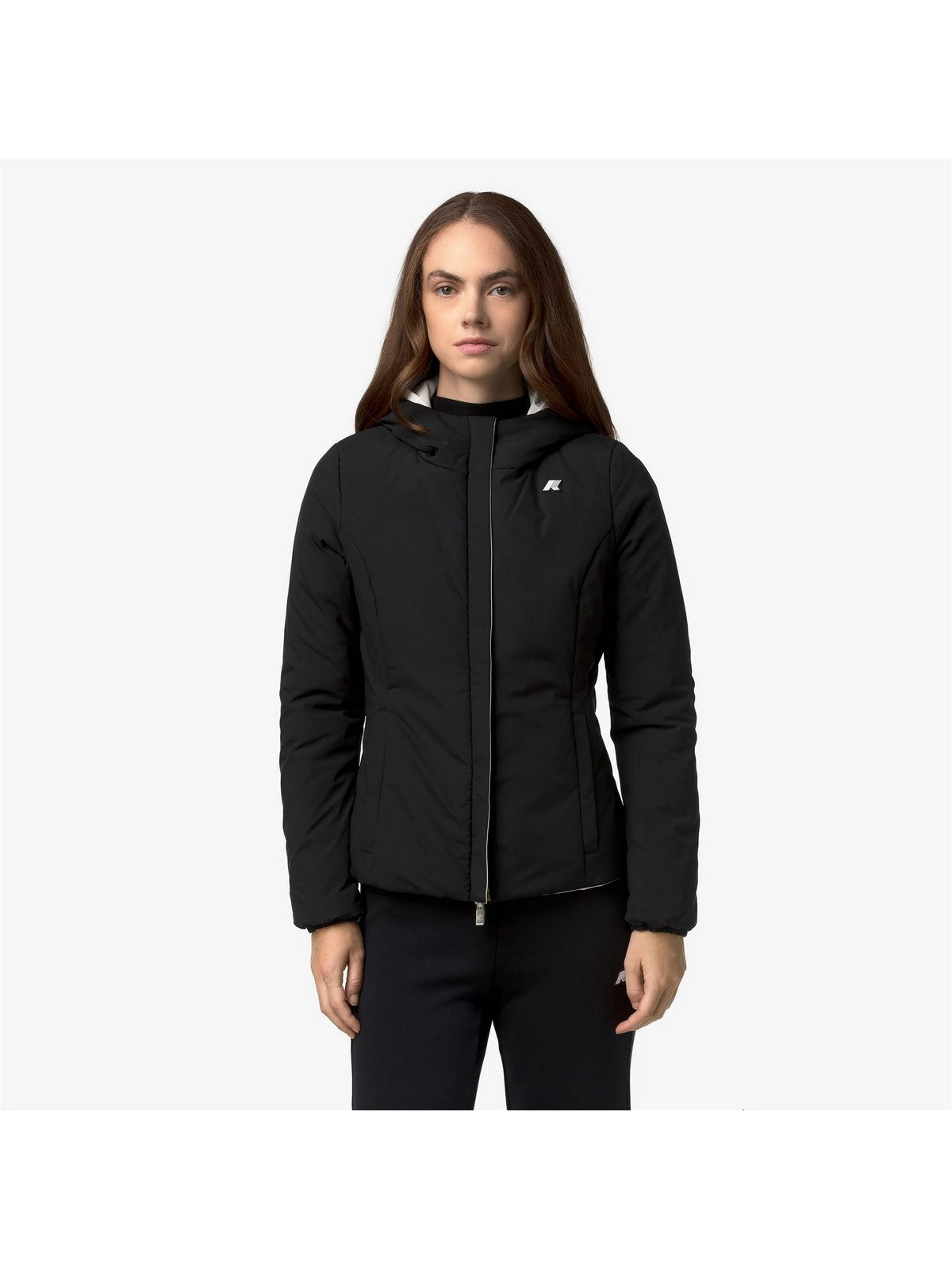 K-WAY Giubbino Donna LILY ST WARM DOUBLE White Natural - Blac - K6128TW DBP gioboutiqueweb