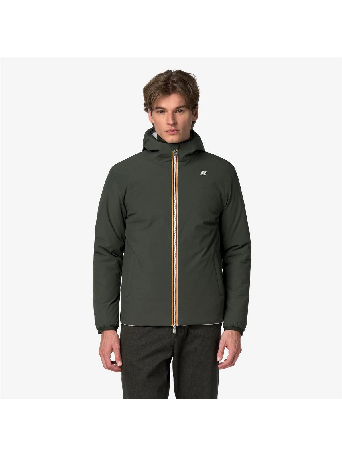 K-WAY Giubbino Uomo JACK ST WARM DOUBLE GREEN BLACKISH - Gr - K6128VW DD5