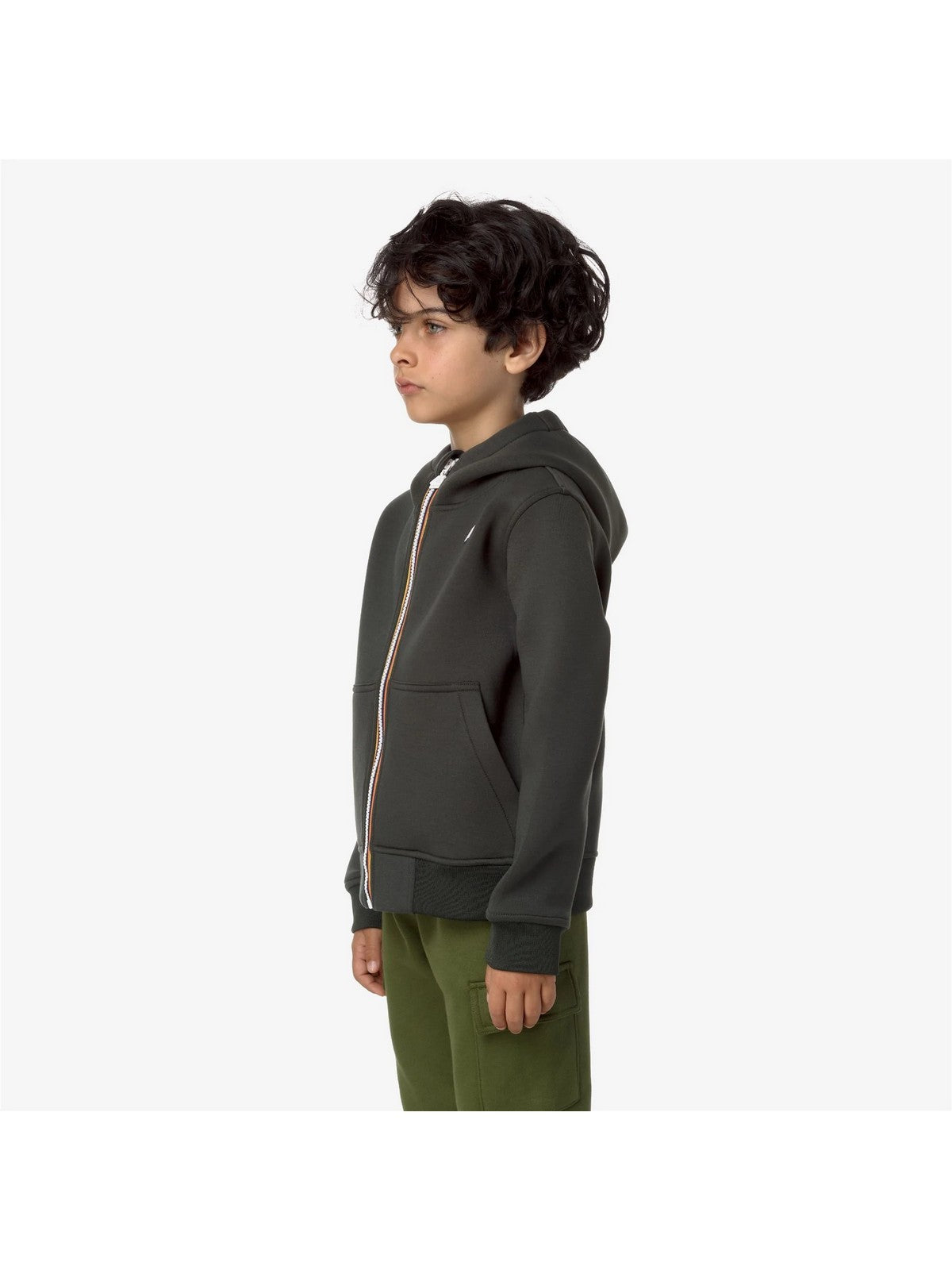 K-WAY KIDS Felpa Unisex bambino P. BERENGER SPACER GREEN BLACKISH - K2124RW WMR gioboutiqueweb