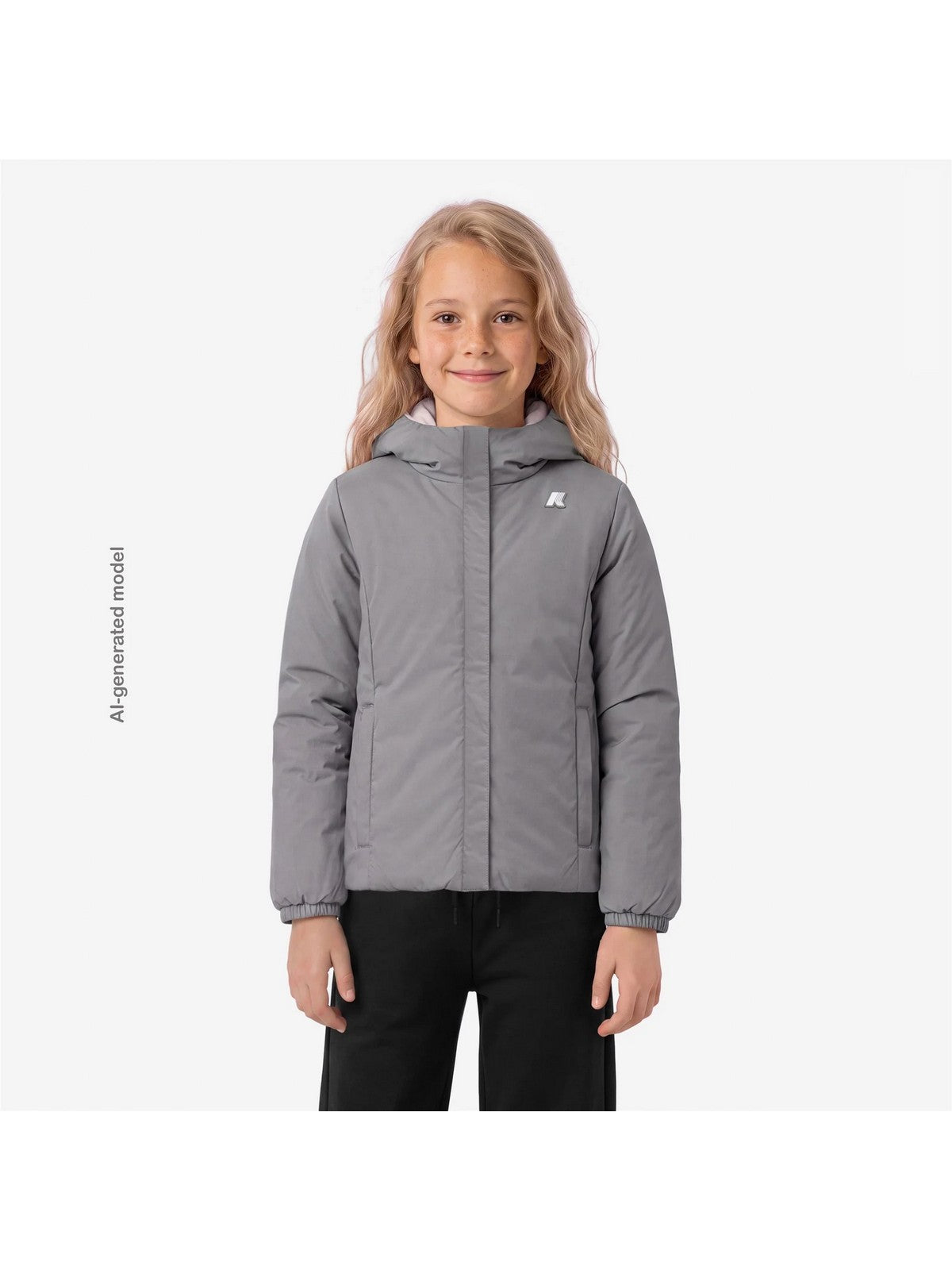 K-WAY KIDS Giubbino Bambine e ragazze P. LILY ST WARM DOUBLE Pink Sallow - Grey F - K71339W DA4 gioboutiqueweb