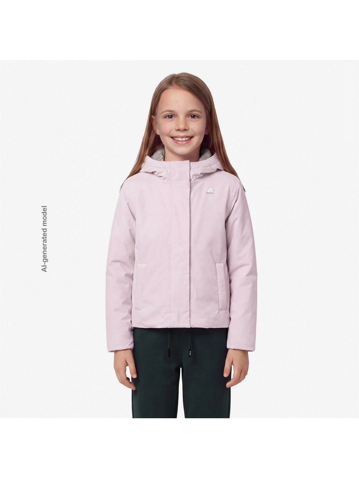 K-WAY KIDS CORTO Bambine e ragazze P. LILY TWILL SOFT BEAVER Pink Sallow - Grey W - K7136ZW D11 gioboutiqueweb