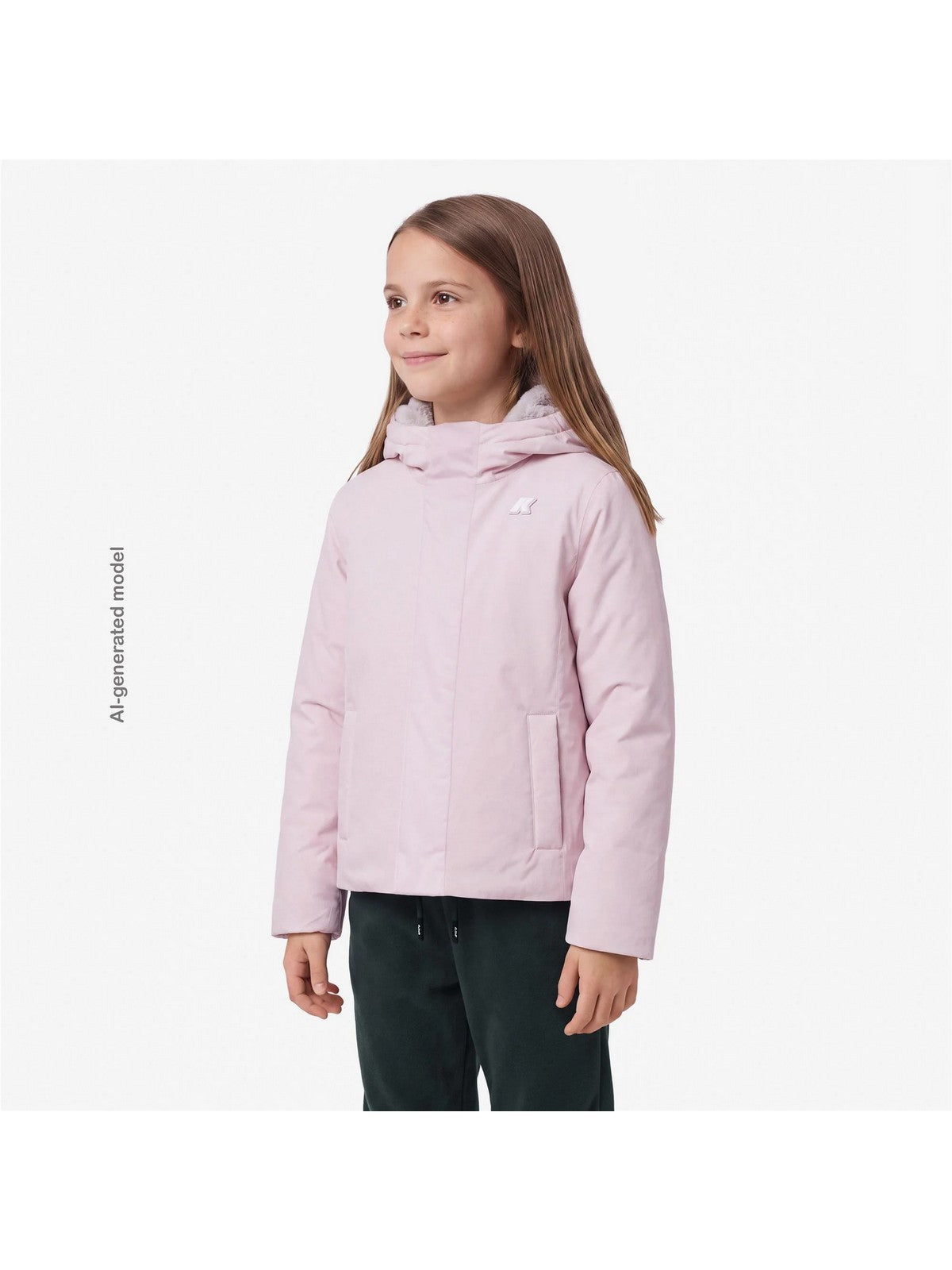 K-WAY KIDS CORTO Bambine e ragazze P. LILY TWILL SOFT BEAVER Pink Sallow - Grey W - K7136ZW D11 gioboutiqueweb
