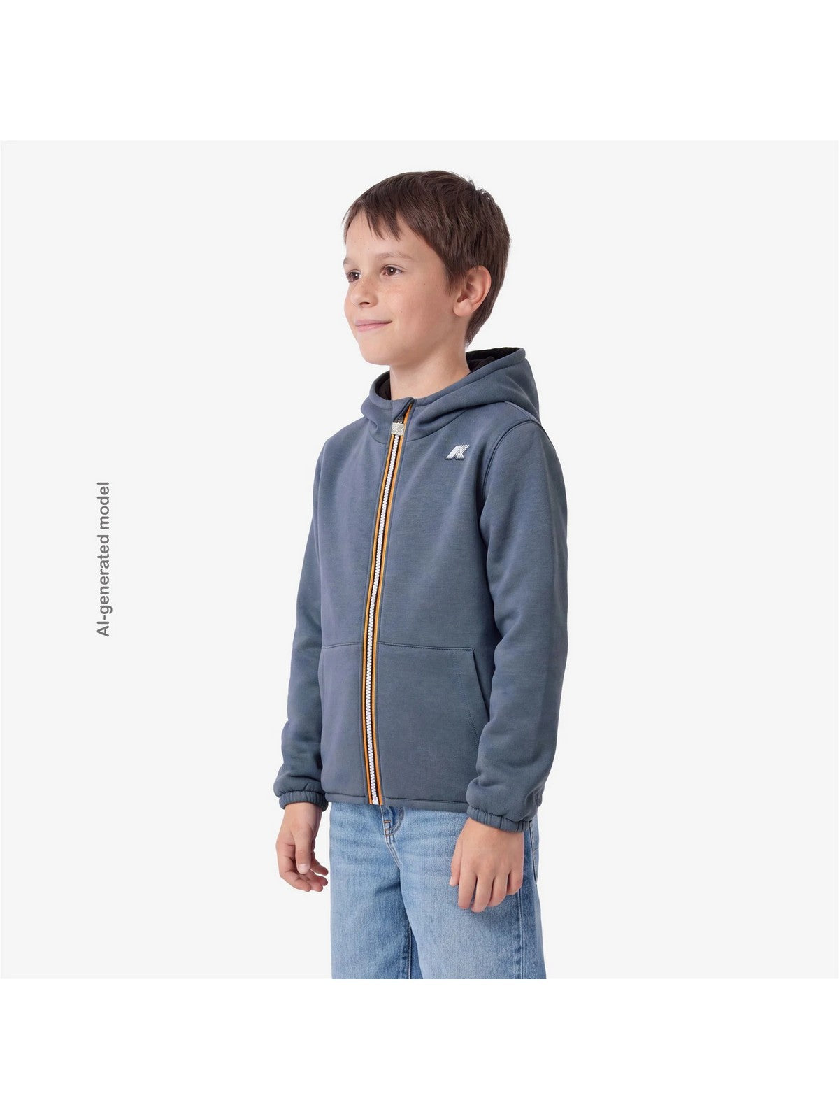 K-WAY KIDS Felpa Bambini e ragazzi P. JACK SPACER NYLON DOUBLE Blue Wild - Black Pu - K8161BW DCI gioboutiqueweb