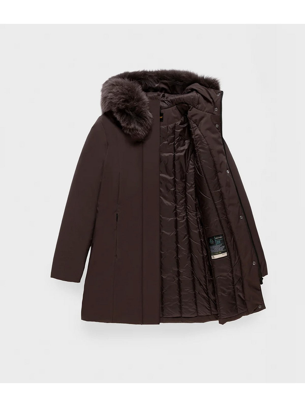 REFRIGIWEAR Piumino Donna LADY TECH/1 FUR JACKET BLACK COFFEE - W99108 XT3790 H01911