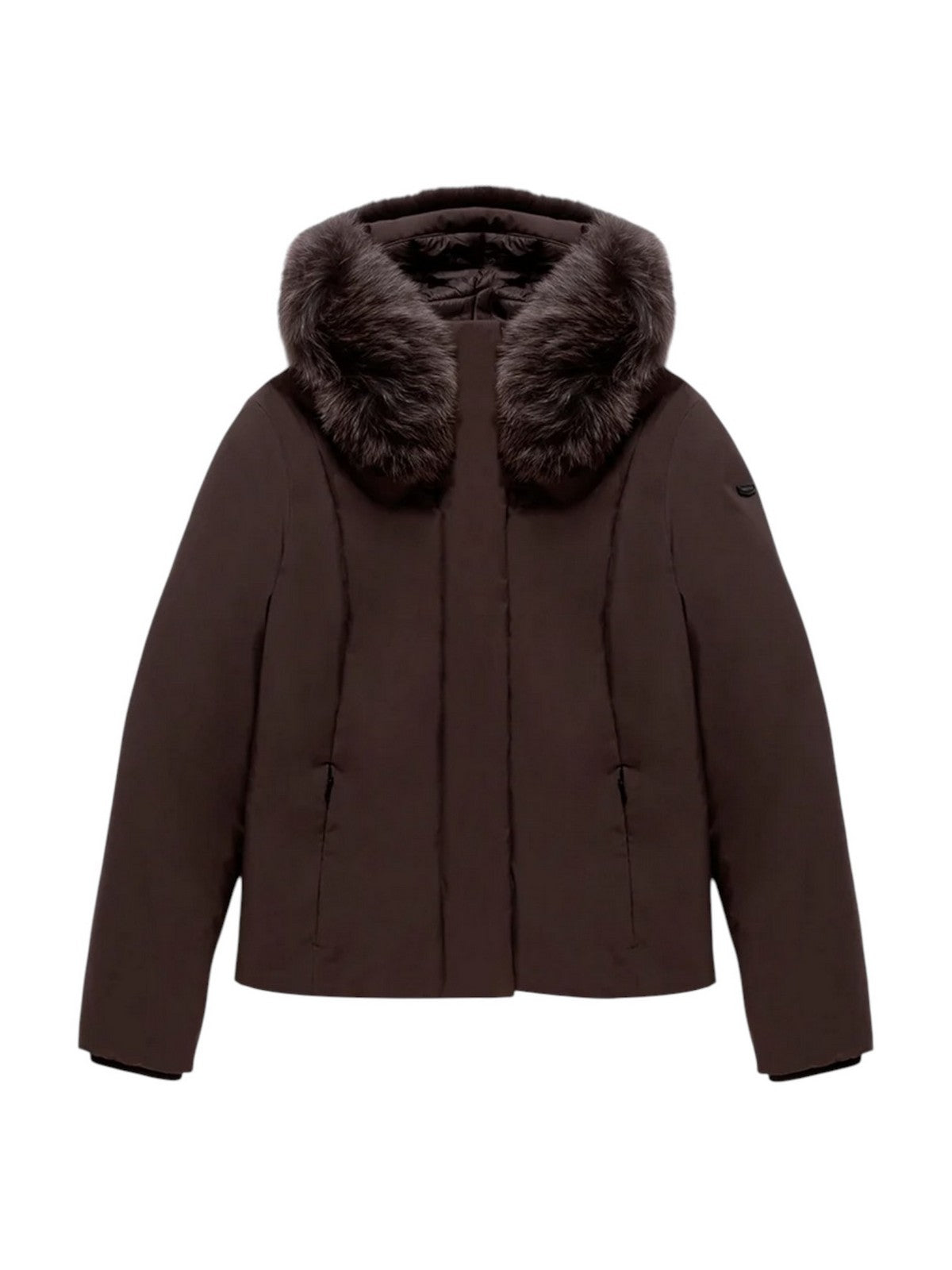 REFRIGIWEAR Piumino Donna SHORT LADY TECH FUR JACKET BLACK COFFEE - W99208 XT3790 H01911