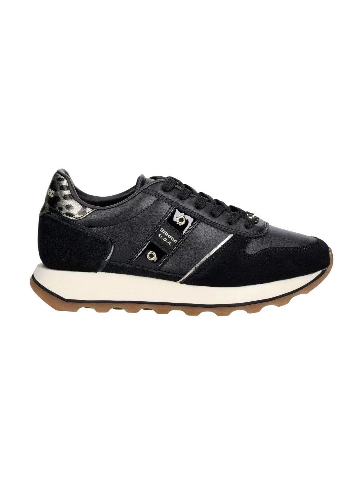 BLAUER Sneaker Donna MILLS BLACK/LEOPARD - F6MILLS01/LEL BLK/LEO