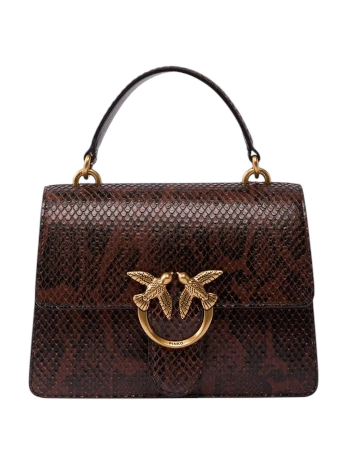 PINKO Borsa Donna LOVE ONE TOP HANDLE MINI LIGHT ROCCIA/MARRONE-ANTIQUE GOLD - 100071-A3E5 M16Q