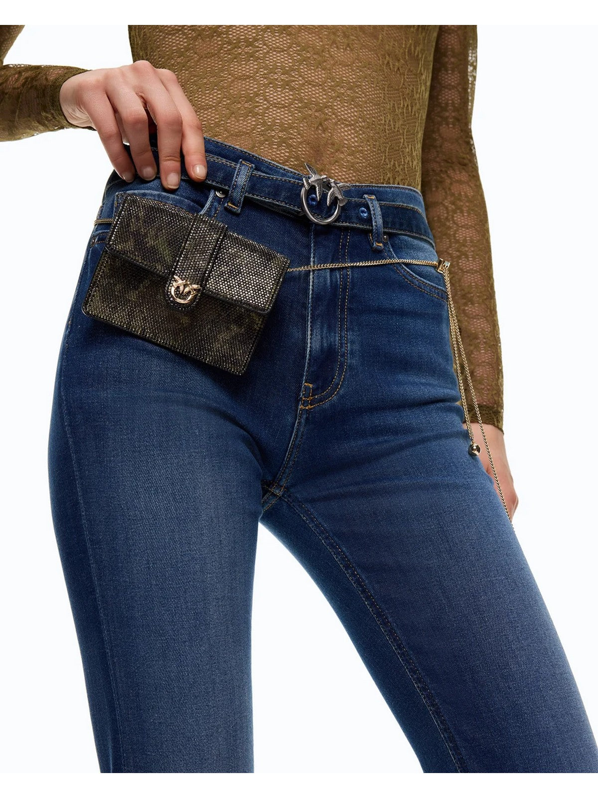PINKO Jeans Donna FLORA FLARE MEDIUM WASH STRETC LAVAGGIO MEDIO SCURO - 100166-A3FR PJC