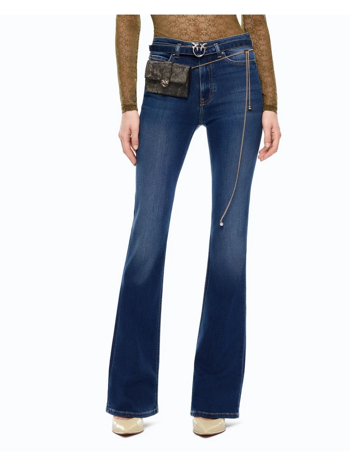 PINKO Jeans Donna FLORA FLARE MEDIUM WASH STRETC LAVAGGIO MEDIO SCURO - 100166-A3FR PJC