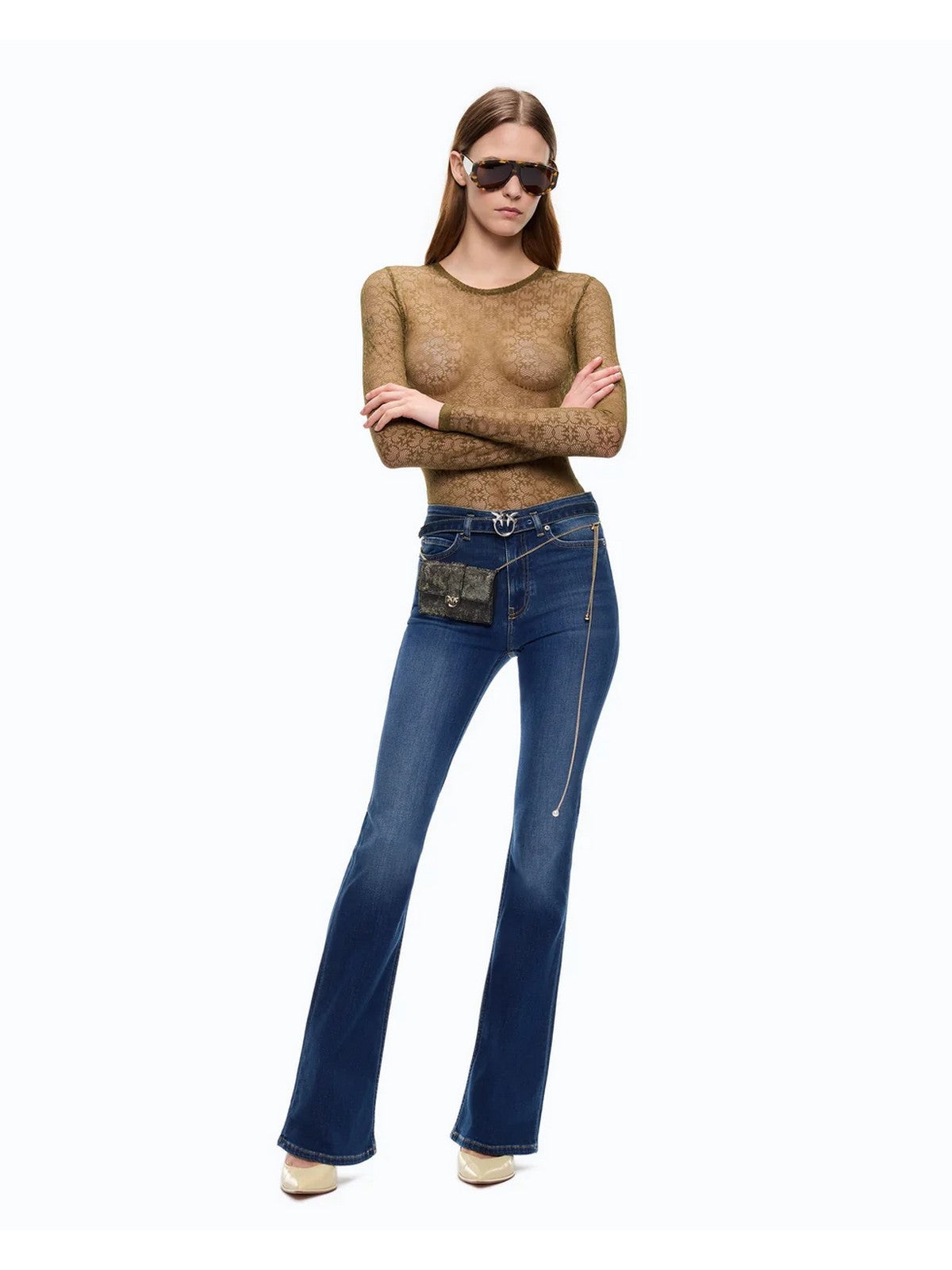 PINKO Jeans Donna FLORA FLARE MEDIUM WASH STRETC LAVAGGIO MEDIO SCURO - 100166-A3FR PJC