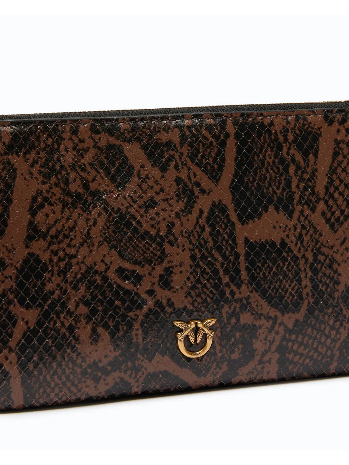 PINKO Borsa Donna FLAT HORIZONTAL MINI PYTHON PR ROCCIA/MARRONE-ANTIQUE GOLD - 104277-A3E5 M16Q