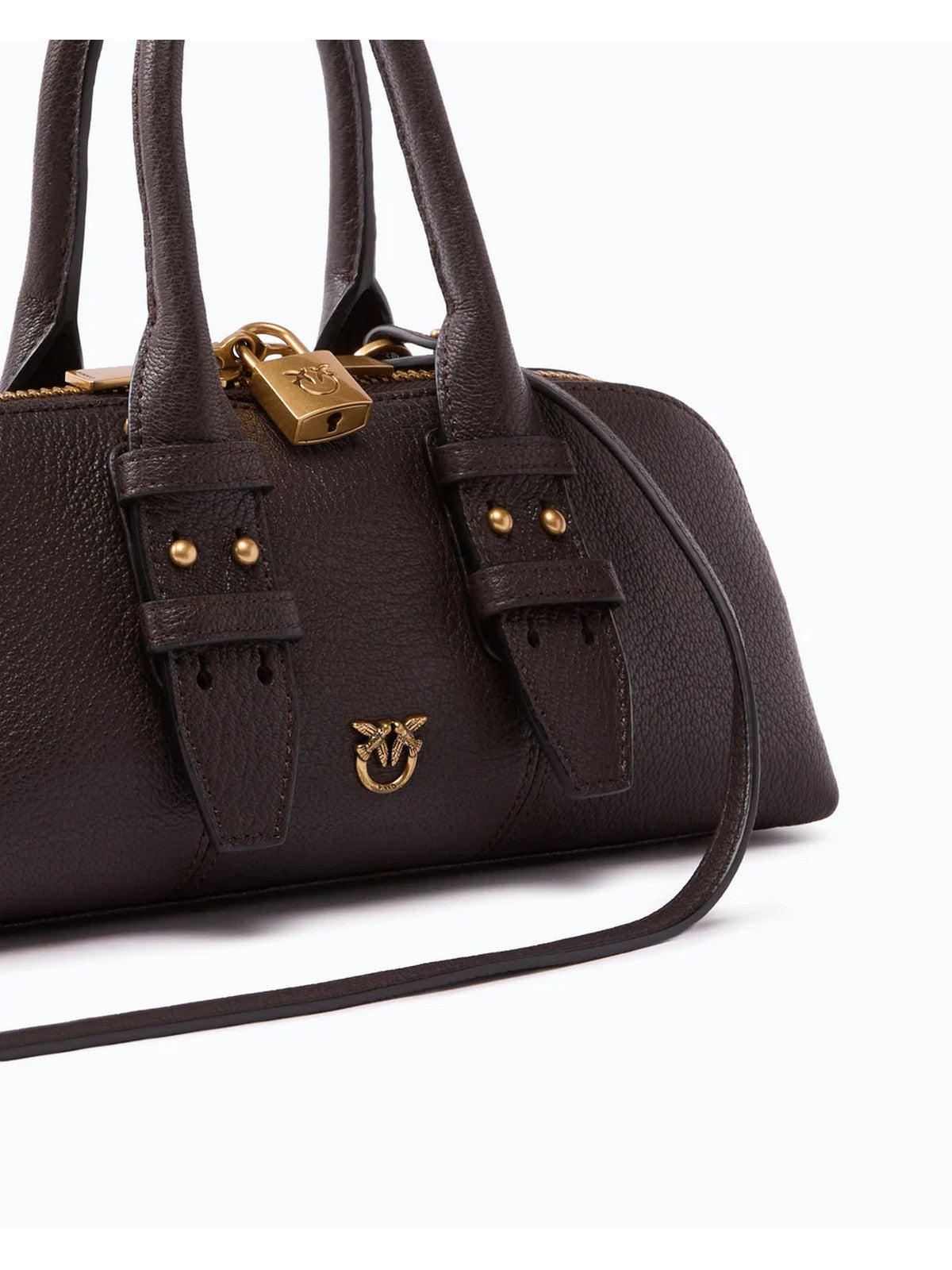 PINKO Borsa Donna BOWLING BAG HORIZONTAL SHEEP B MARRONE MARASCA-ANTIQUE GOLD - 105334-A3CX M12Q