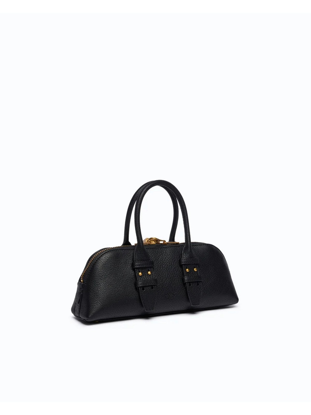 PINKO Borsa Donna BOWLING BAG HORIZONTAL SHEEP B NERO-ANTIQUE GOLD - 105334-A3CX Z99Q