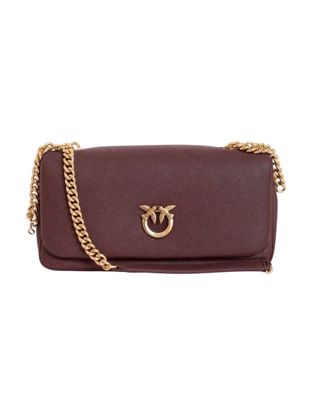 PINKO Borsa Donna CLICK SOFT HORIZONTAL CHAIN CL CASTANO INTENSO-ANTIQUE GOLD - 107022-A3CX L88Q
