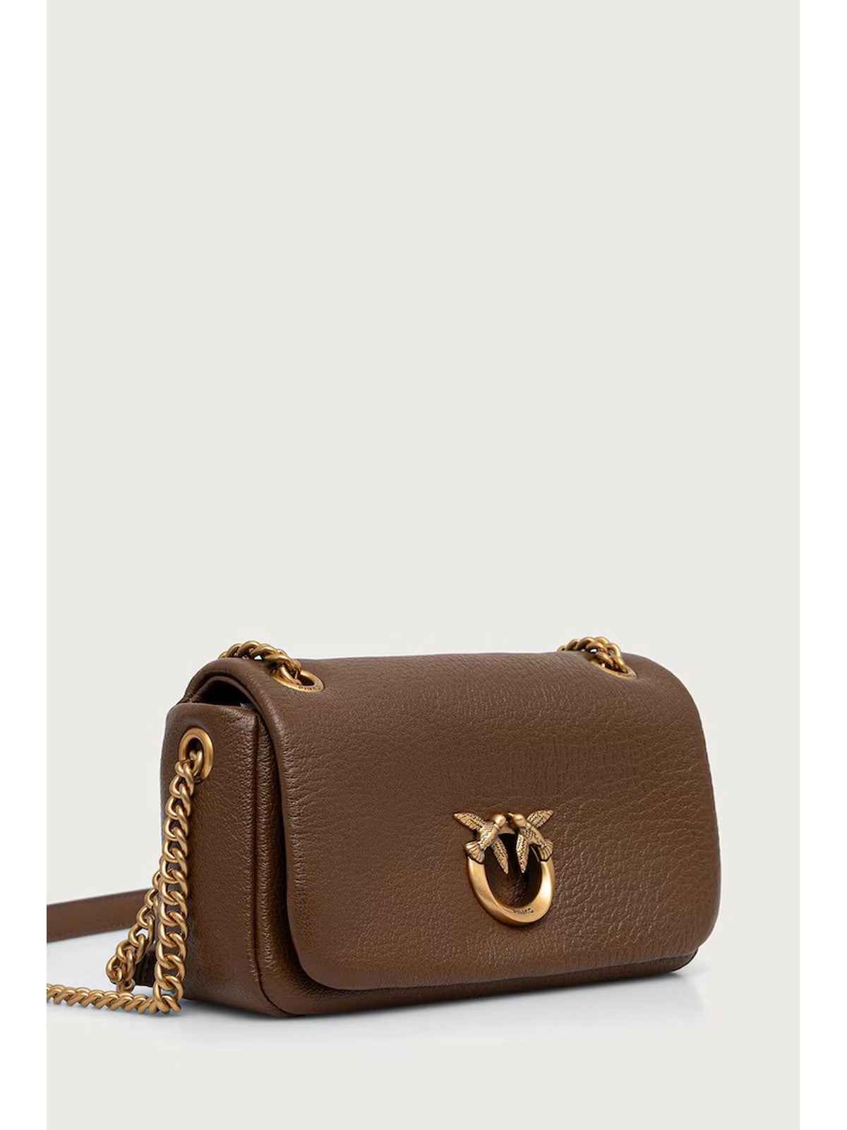 PINKO Borsa Donna CLICK SOFT HORIZONTAL CHAIN MN MARRONE COGNAC-ANTIQUE GOLD - 107038-A3CX M37Q