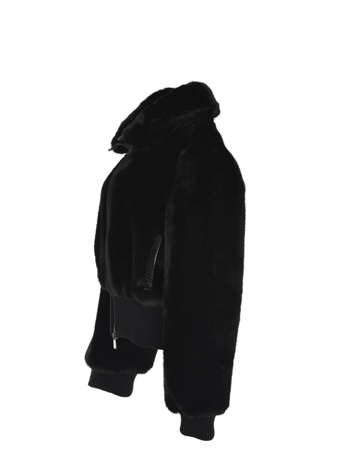 PINKO Simil Pelliccia Donna BAGELS BOMBER ASPEN ASPETTO VI NERO LIMOUSINE - 107040-A3E7 Z99