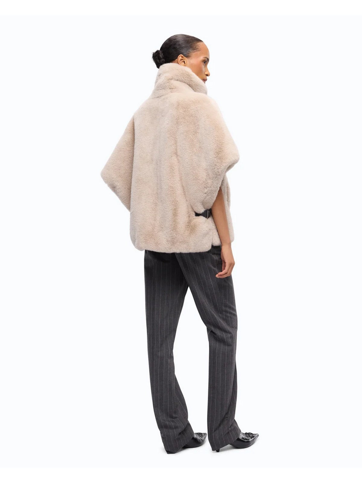 PINKO Simil Pelliccia Donna NEW COMODINO CAPPA ASPEN ASPET BEIGE-GIORNO PIOVOSO - 107043-A3E7 C32
