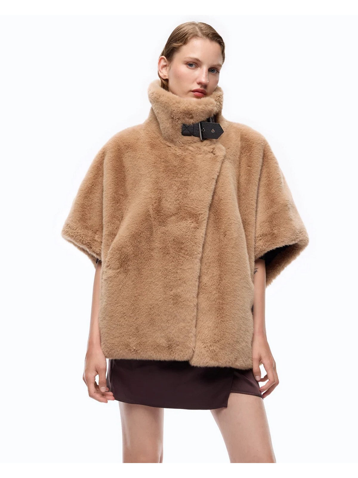 PINKO Simil Pelliccia Donna NEW COMODINO CAPPA ASPEN ASPET BEIGE TOUPE CALDO - 107043-A3E7 C73