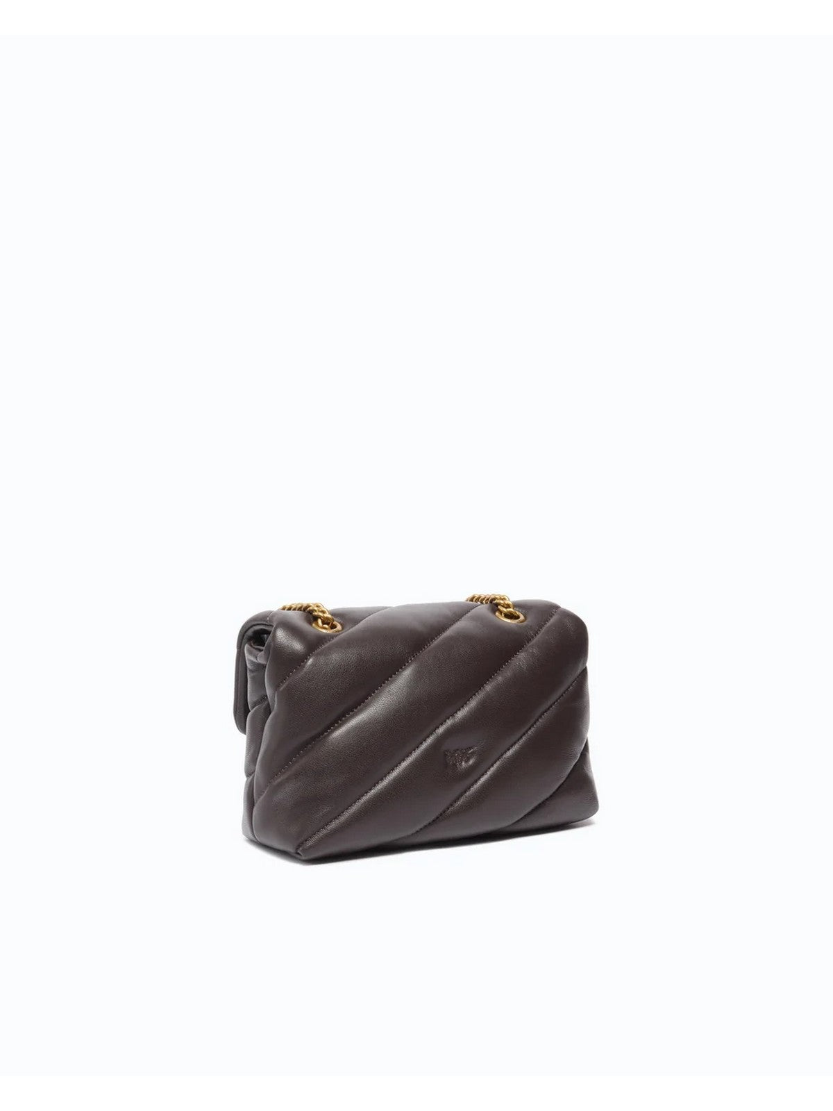 PINKO Borsa Donna PUFF MINI NEW BUCKLE SHEEP NAP MARRONE MARASCA-ANTIQUE GOLD - 107058-A0F2 M12Q