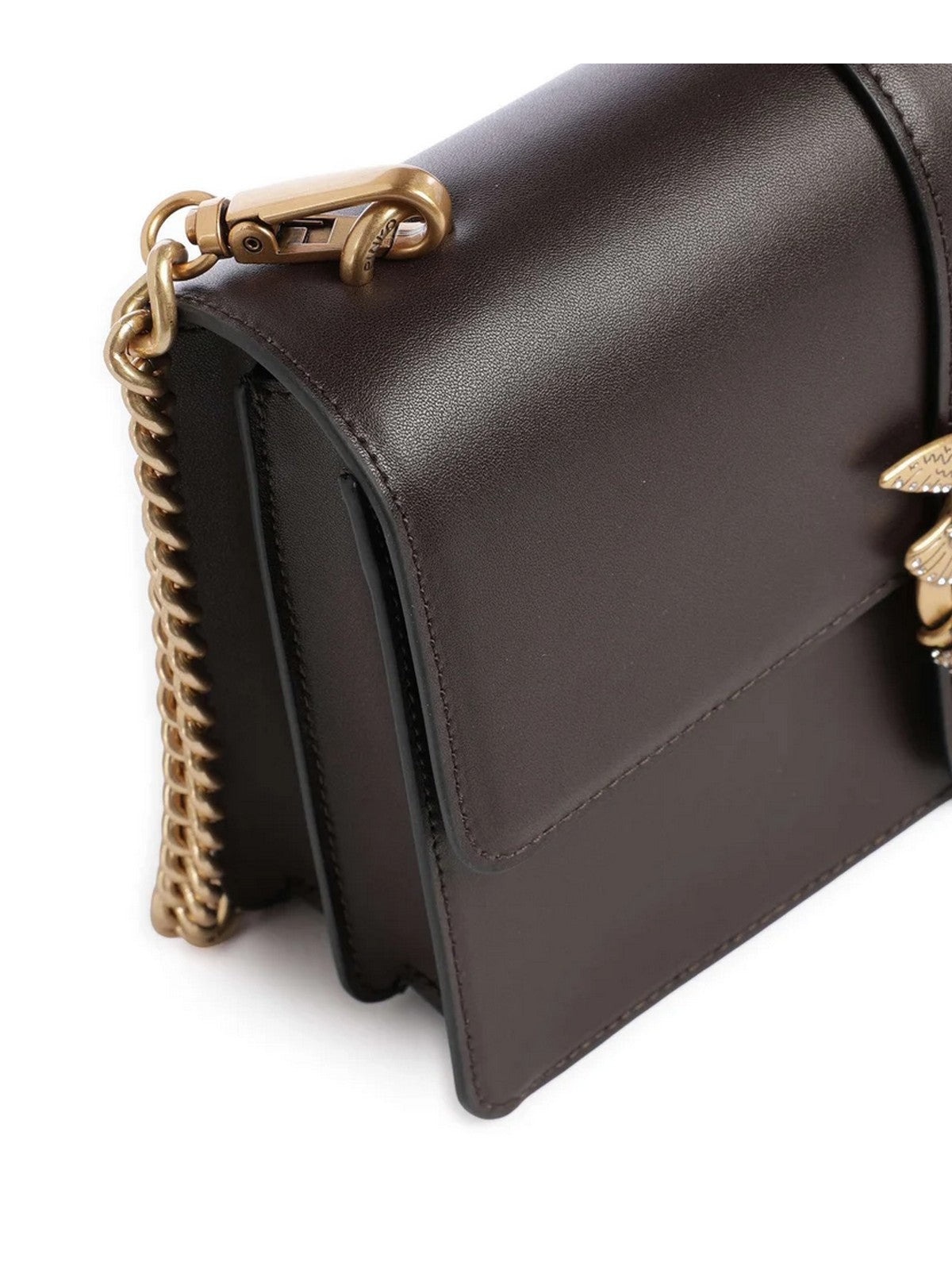 PINKO Borsa Donna LOVE ONE CLASSIC NEW BUCKLE VI MARRONE MARASCA-ANTIQUE GOLD - 107070-A0F1 M12Q