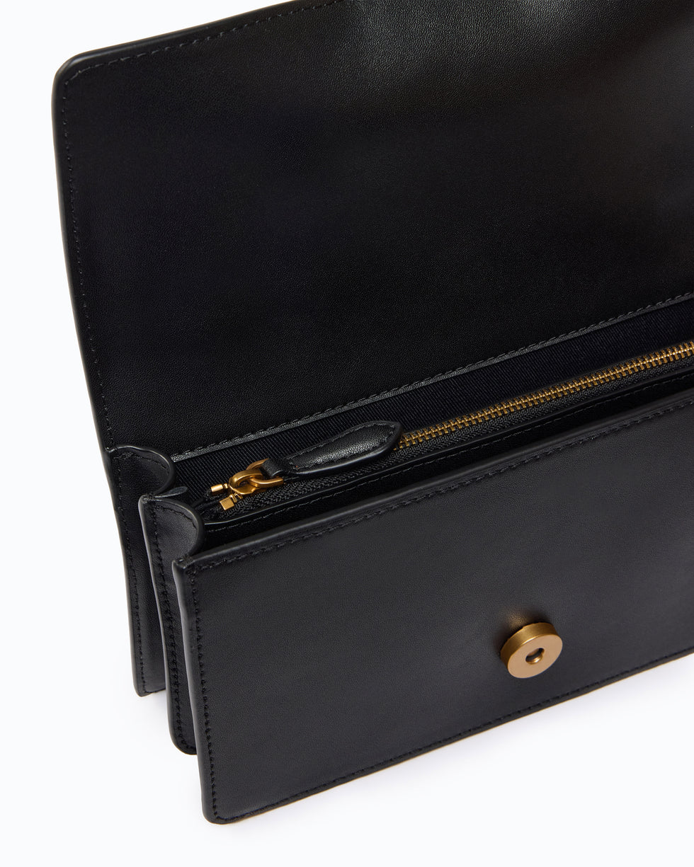 PINKO Borsa Donna LOVE ONE MINI NEW BUCKLE VITEL NERO-ANTIQUE GOLD - 107071-A0F1 Z99Q