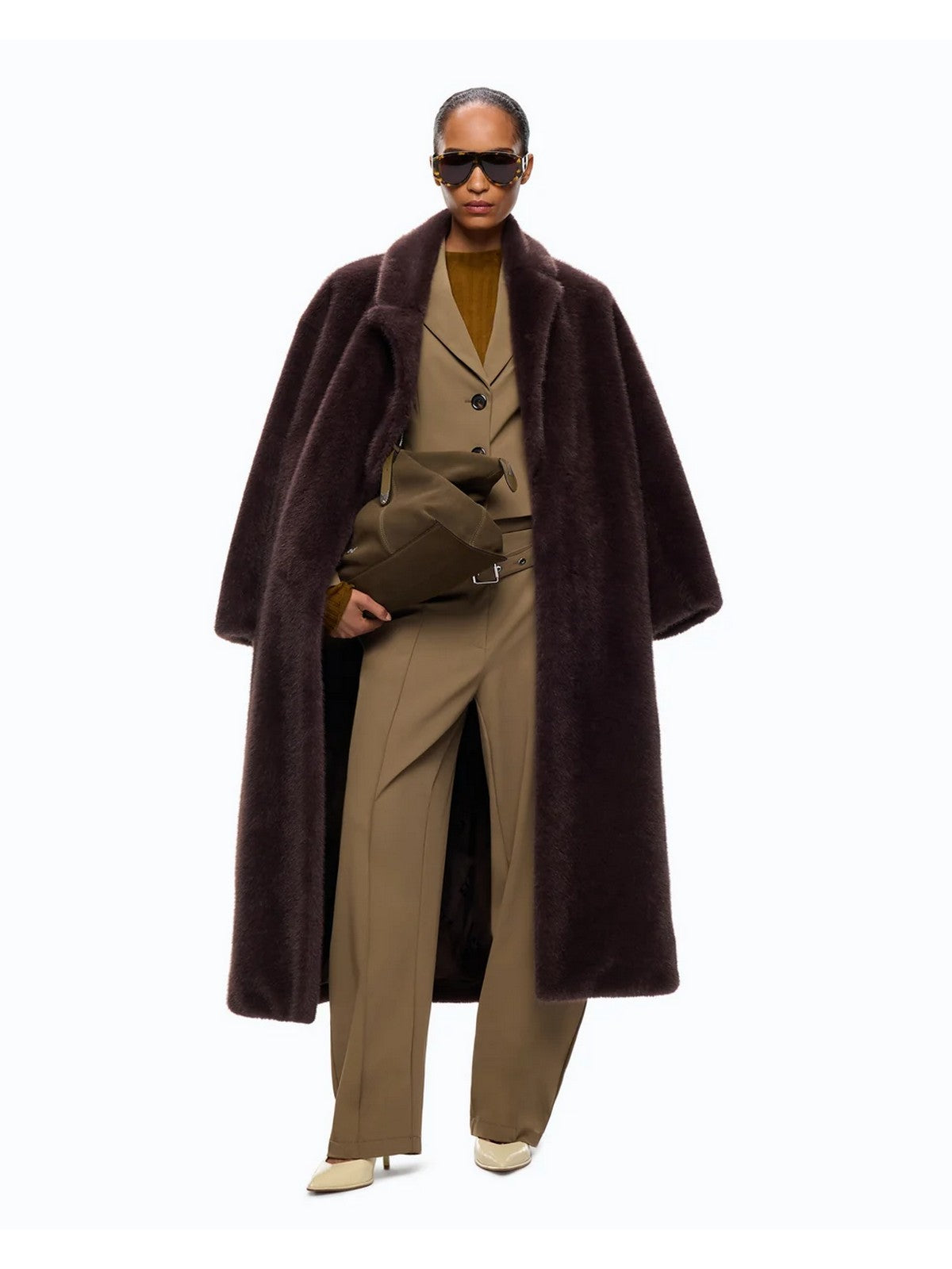 PINKO Simil Pelliccia Donna CALENDULA CAPPOTTO ASPEN ASPET MARRONE TESTA MORO - 107168-A3FK L72