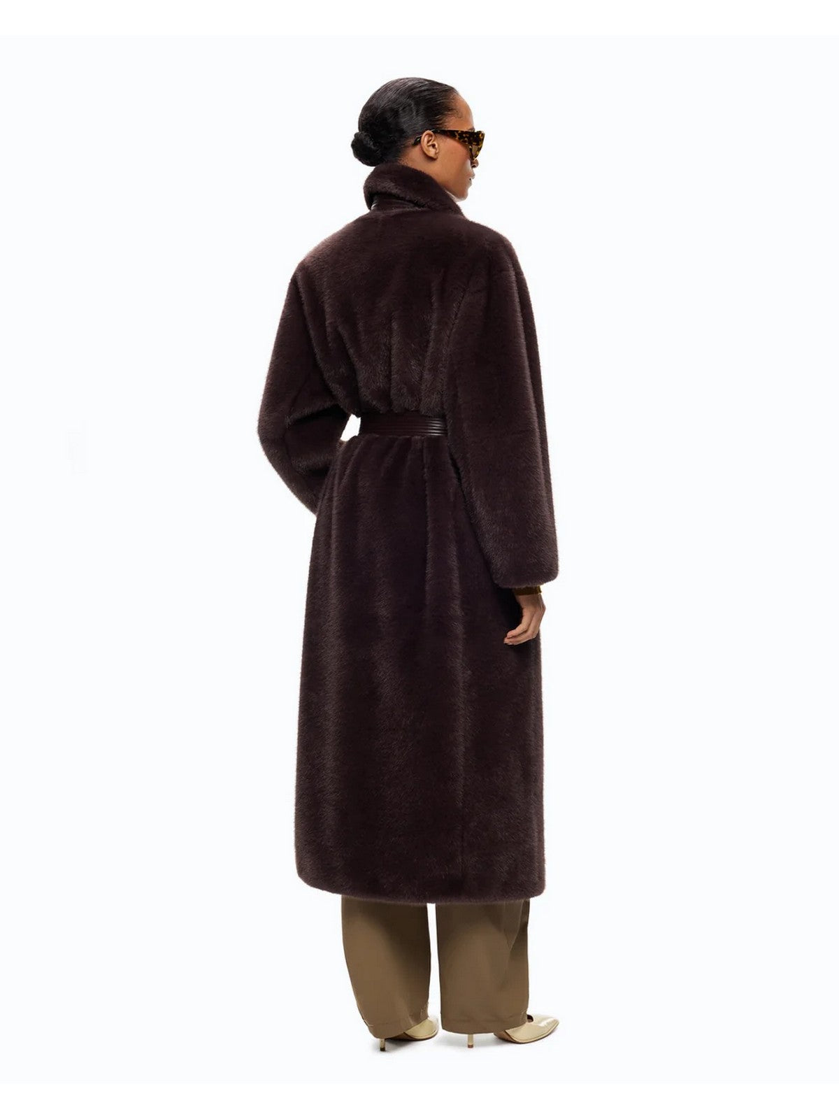 PINKO Simil Pelliccia Donna CALENDULA CAPPOTTO ASPEN ASPET MARRONE TESTA MORO - 107168-A3FK L72
