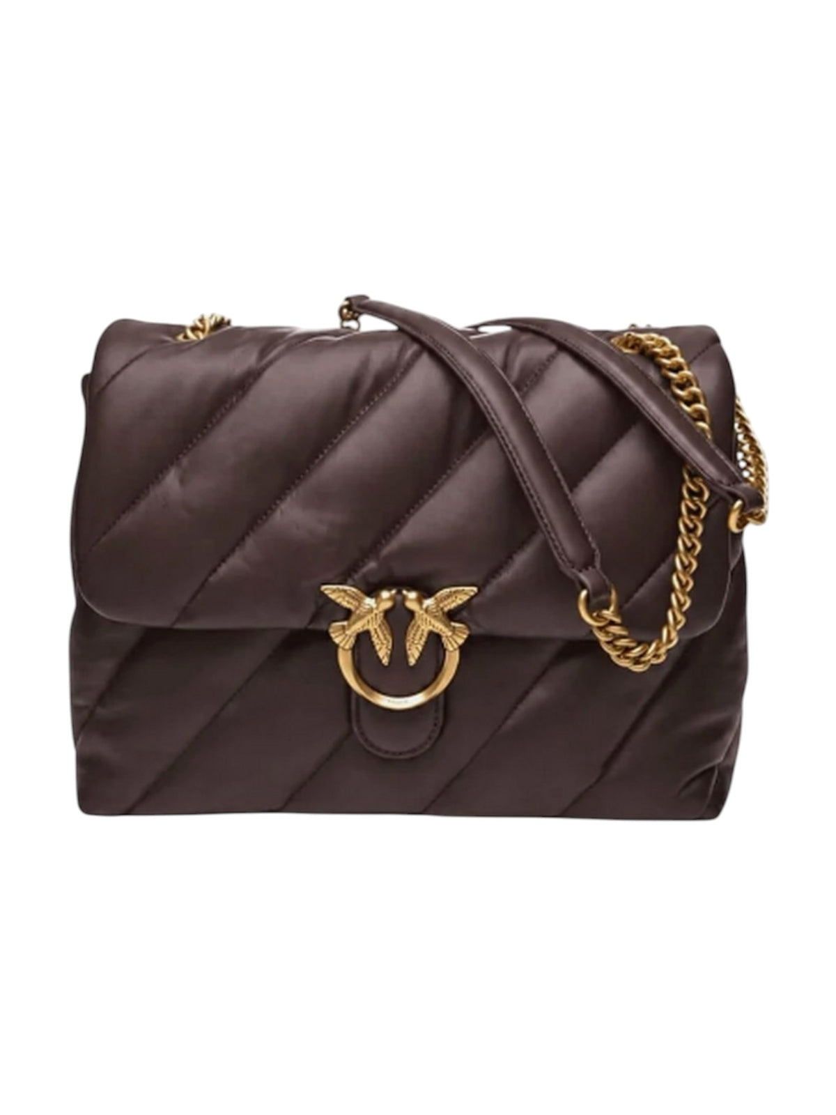 PINKO Borsa Donna LOVE PUFF BIG SMALL B. SHEEP N MARRONE MARASCA-ANTIQUE GOLD - 107615-A0F2 M12Q