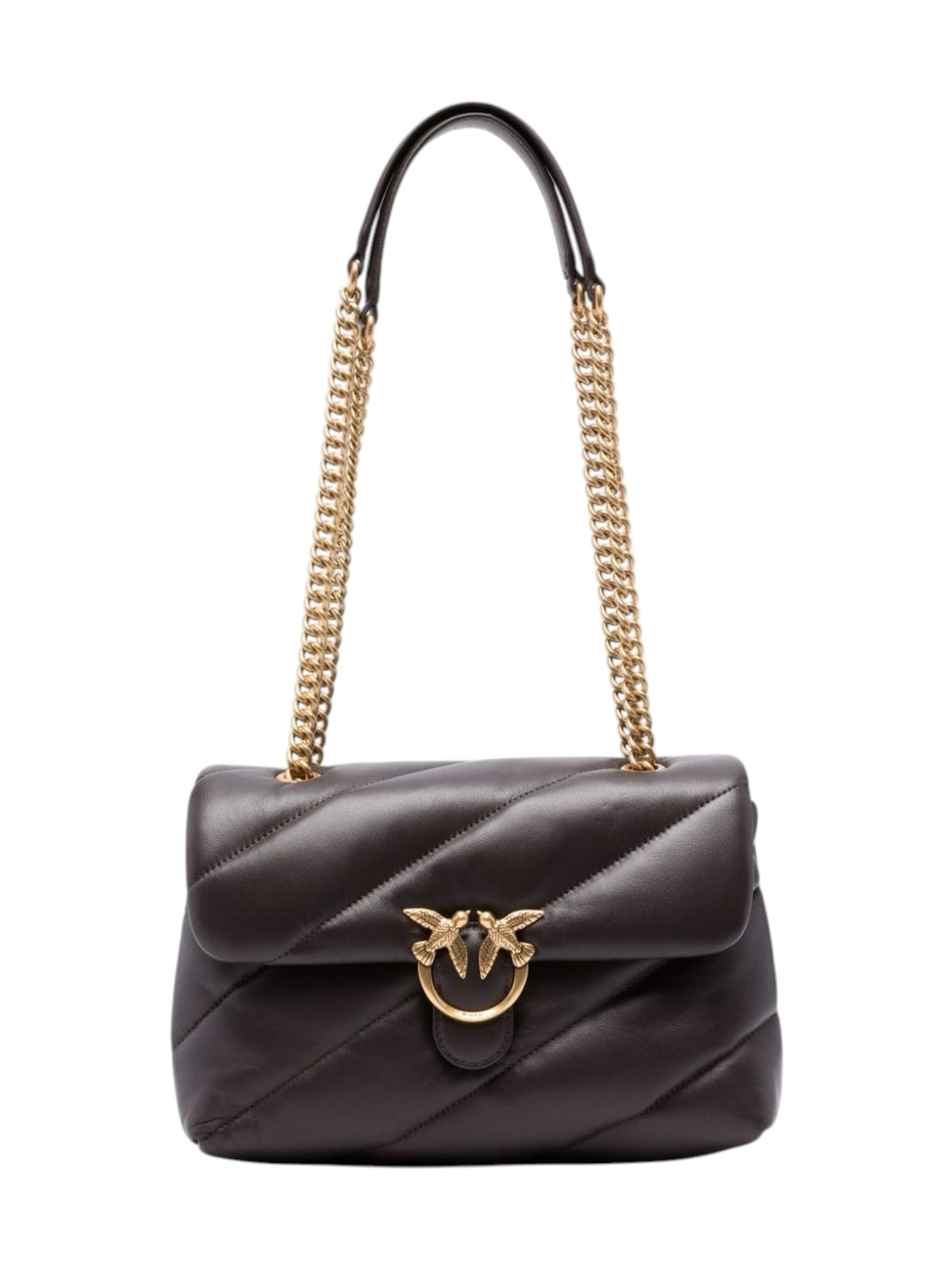 PINKO Borsa Donna LOVE PUFF CLASSIC SMALL B. SHE MARRONE MARASCA-ANTIQUE GOLD - 107616-A0F2 M12Q