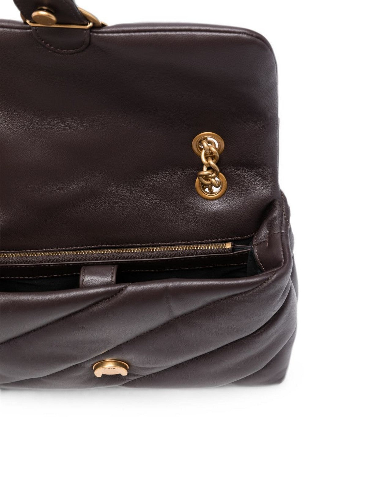 PINKO Borsa Donna LOVE PUFF CLASSIC SMALL B. SHE MARRONE MARASCA-ANTIQUE GOLD - 107616-A0F2 M12Q