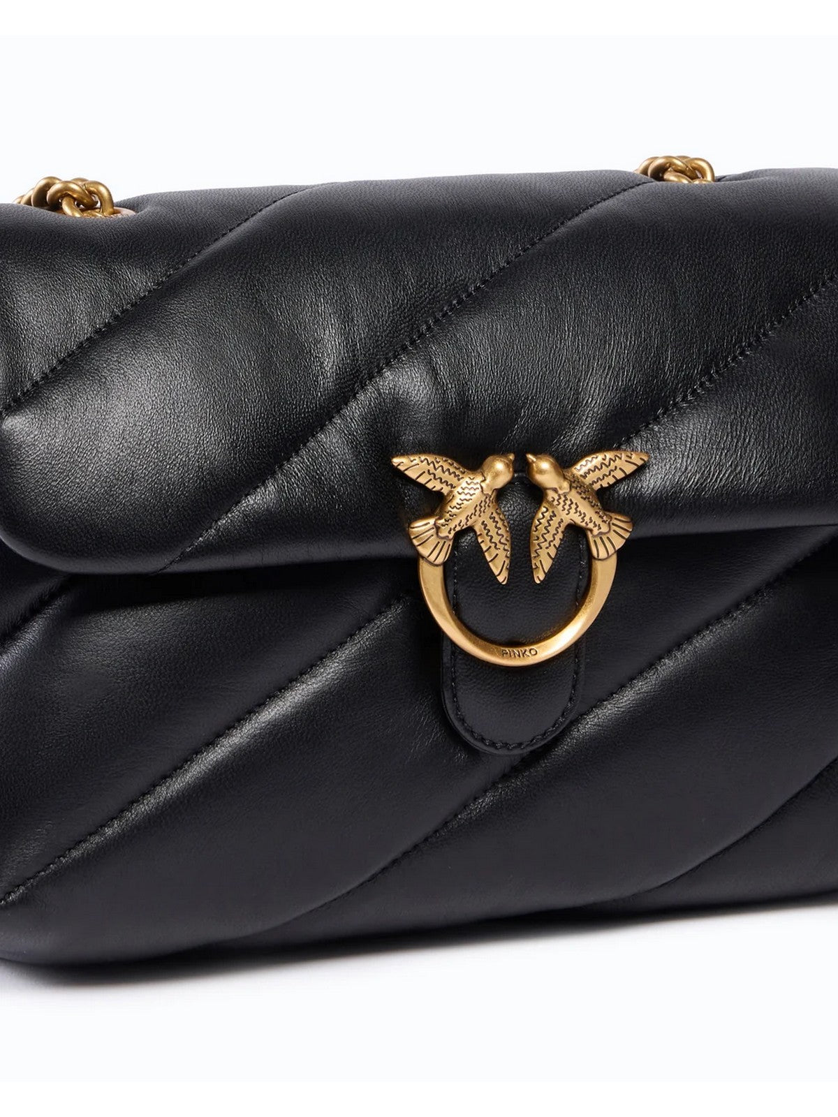 PINKO Borsa Donna LOVE PUFF CLASSIC SMALL B. SHE NERO-ANTIQUE GOLD - 107616-A0F2 Z99Q