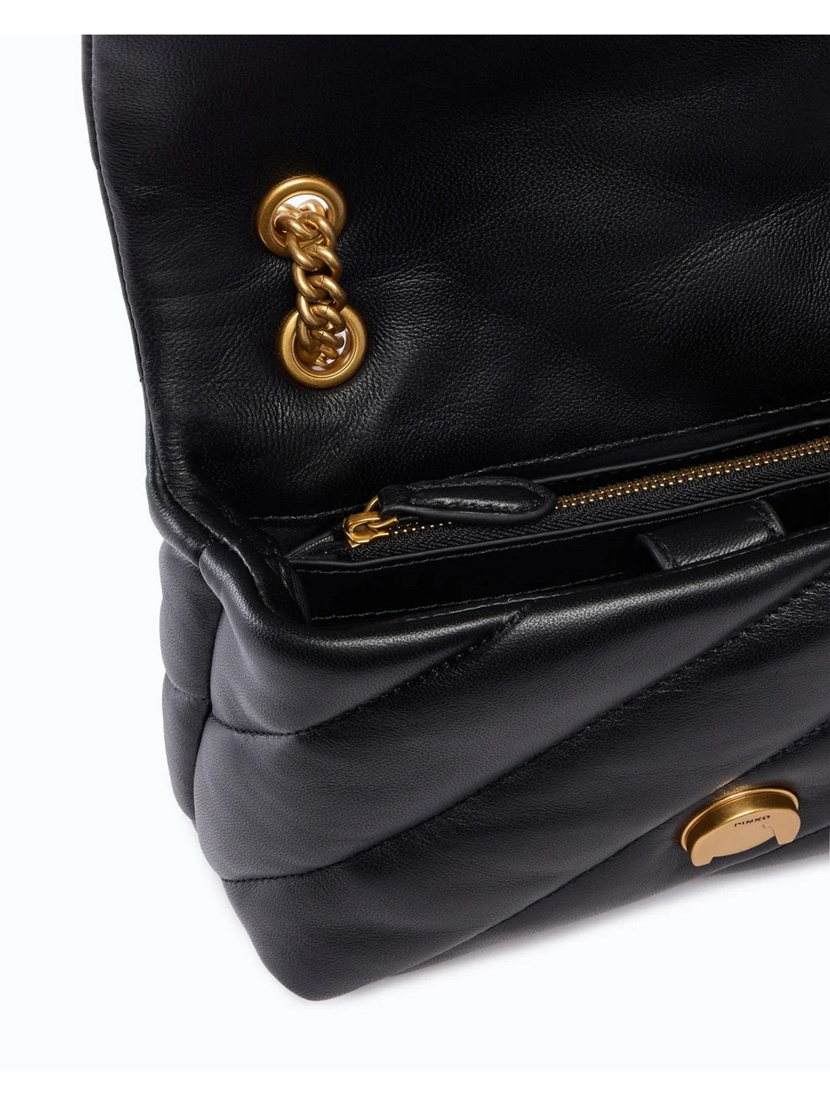 PINKO Borsa Donna LOVE PUFF MINI SMALL B. SHEEP  NERO-ANTIQUE GOLD - 107617-A0F2 Z99Q