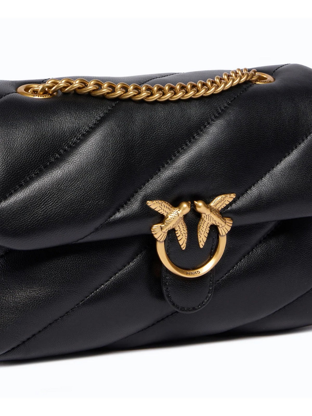 PINKO Borsa Donna LOVE PUFF MINI SMALL B. SHEEP  NERO-ANTIQUE GOLD - 107617-A0F2 Z99Q