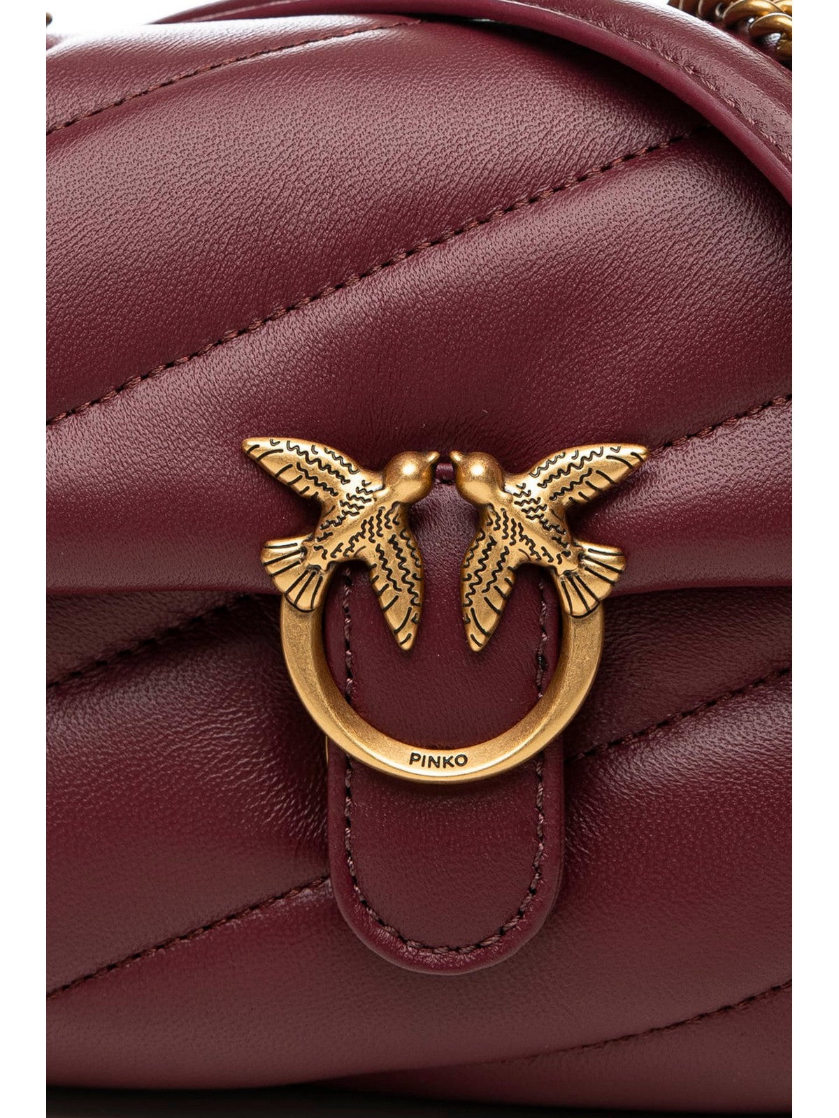 PINKO Borsa Donna LOVE PUFF  BABY SMALL B. SHEEP RIBES INTENSO-ANTIQUE GOLD - 107618-A0F2 WW5Q