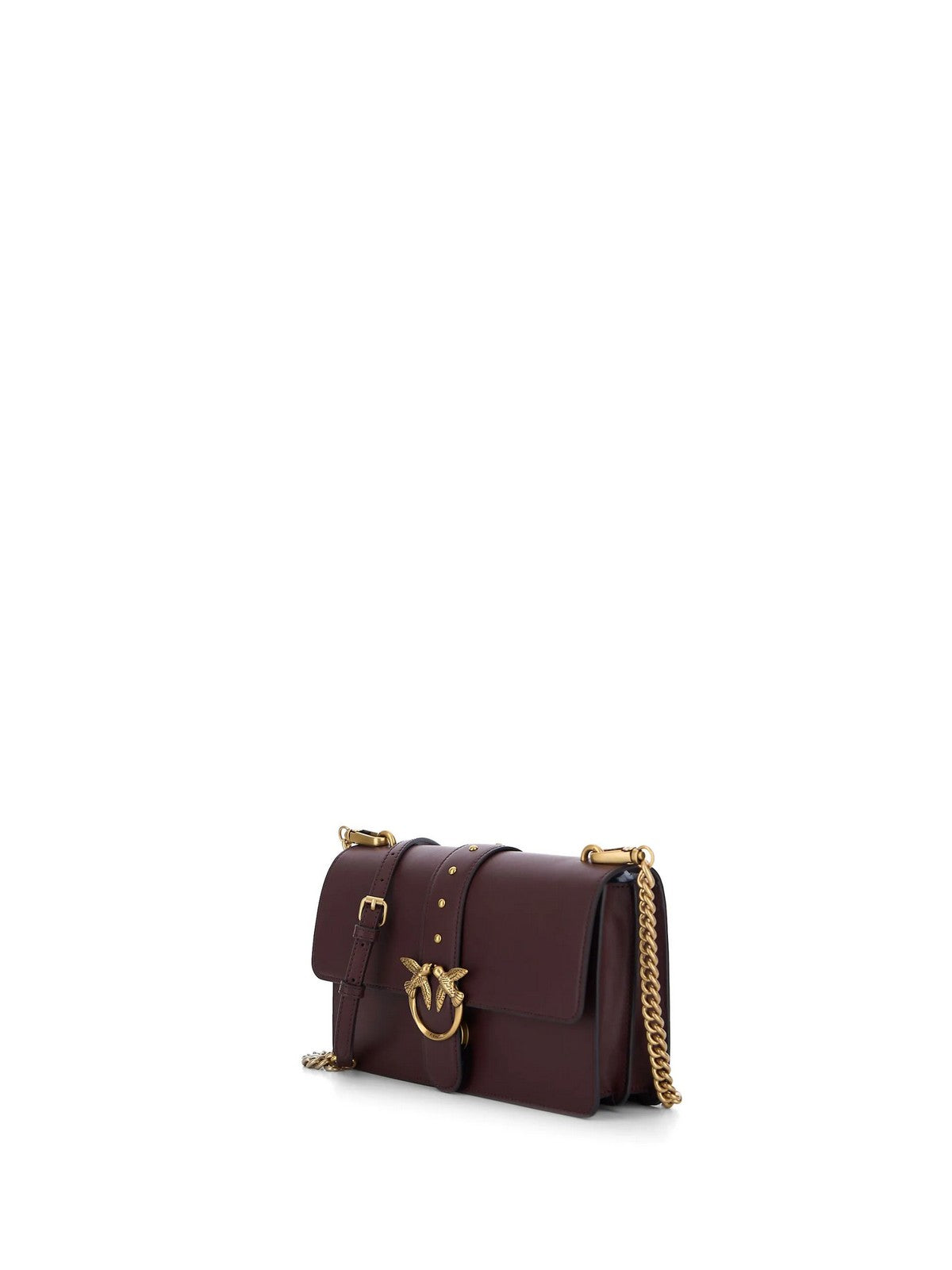 PINKO Borsa Donna LOVE ONE CLASSIC ST. SMALL B.  BORGOGNA-ANTIQUE GOLD - 107621-A0F1 W34Q