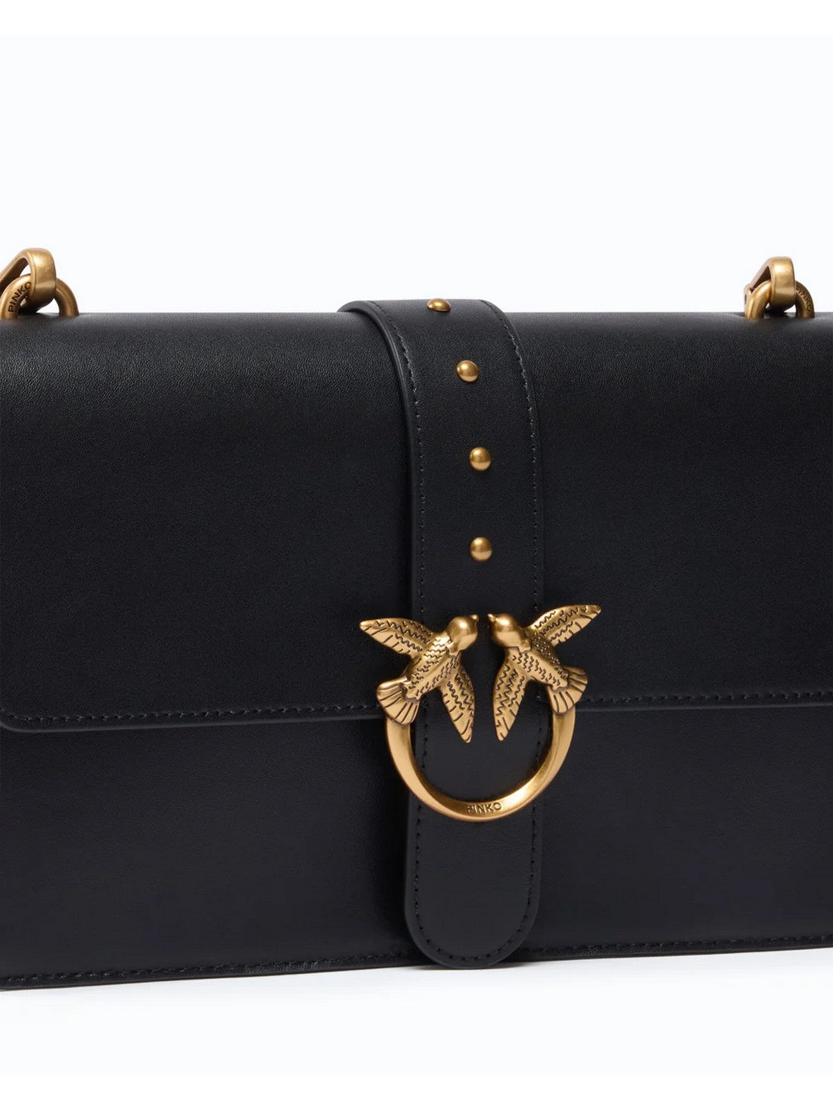 PINKO Borsa Donna LOVE ONE CLASSIC ST. SMALL B.  NERO-ANTIQUE GOLD - 107621-A0F1 Z99Q