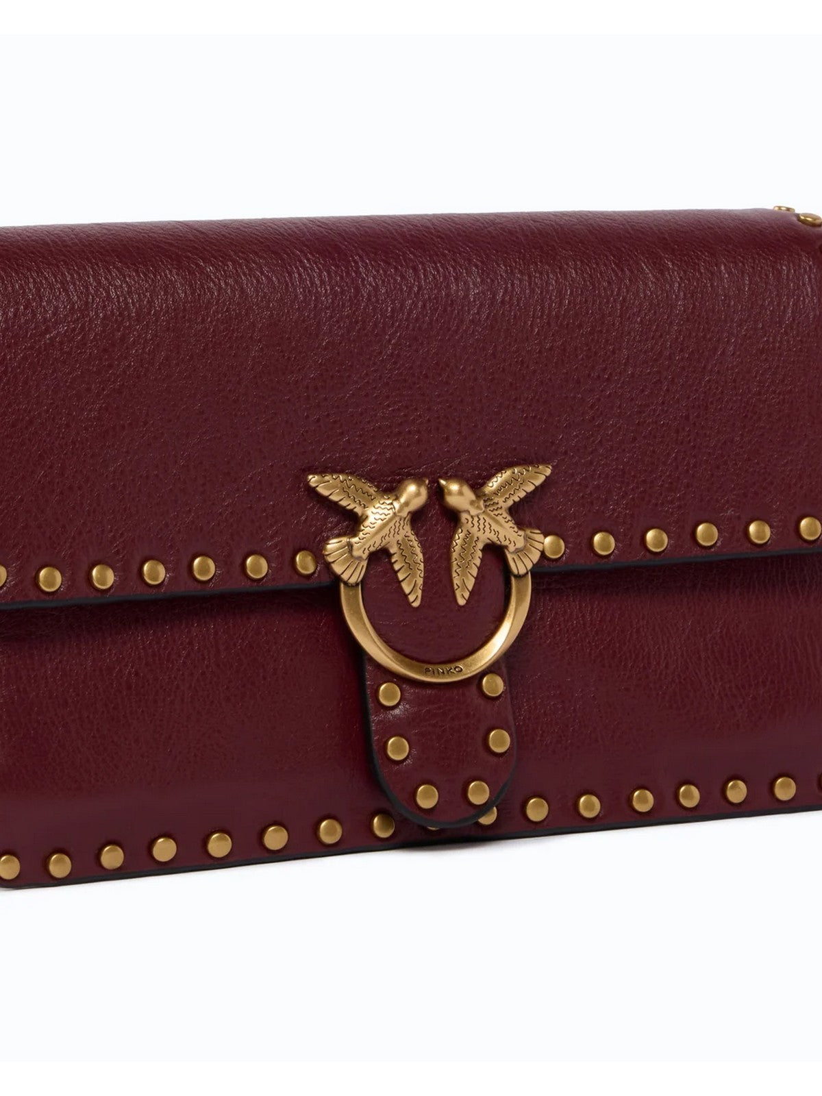 PINKO Borsa Donna LOVE ONE SLOUCHY MN. STUDS SMA RIBES INTENSO-ANTIQUE GOLD - 107665-A2JG WW5Q
