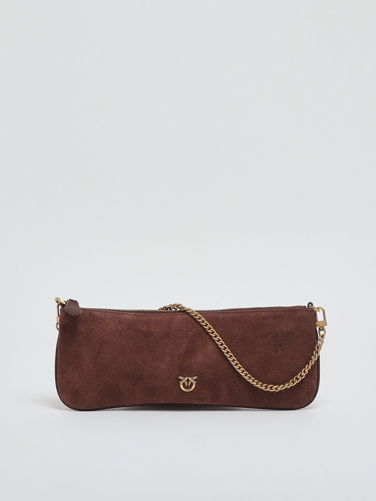 PINKO Borsa Donna NEW HORIZONTAL FLAT SUEDE CASTANO INTENSO-ANTIQUE GOLD - 107669-A0F6 L88Q