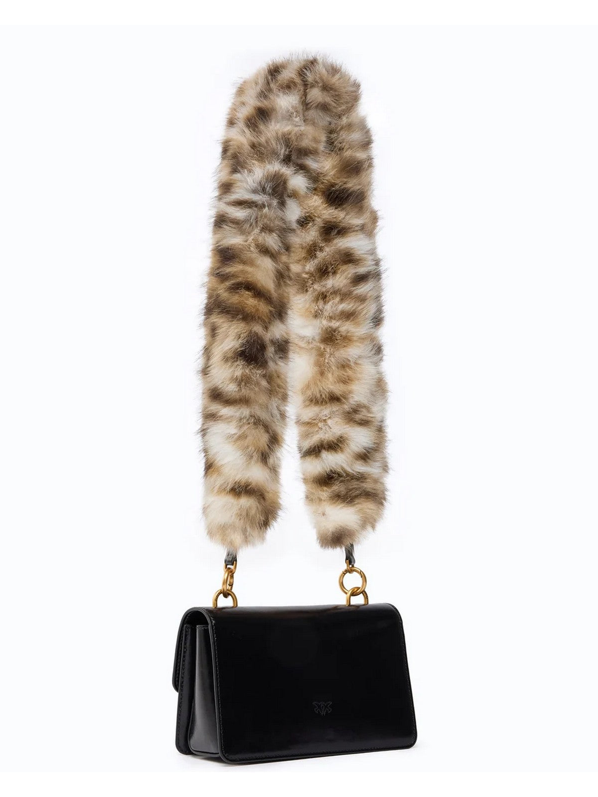 PINKO Borsa Donna LOVE ONE MN LGHT MACULA IMIT.F NERO/BIANCO/MARRONE-ANTIQUE GO - 107677-A3LP ZM5Q