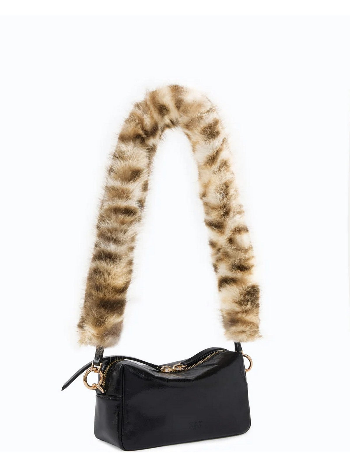 PINKO Borsa Donna BAULETTO MN MACULA IMIT.FUR HN NERO/BIANCO/MARRONE-ANTIQUE GO - 107680-A3LP ZM5Q